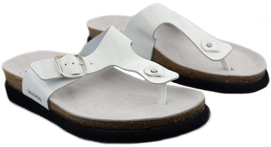 'Hale' women's slide toe sandal - White patent - Chaplinshoes'Hale' women's slide toe sandal - White patentMephisto
