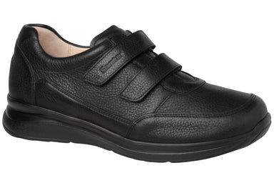 'Harald' men's ergonomic wide fif (H) double strap shoe - Black - Chaplinshoes'Harald' men's ergonomic wide fif (H) double strap shoe - BlackGanter