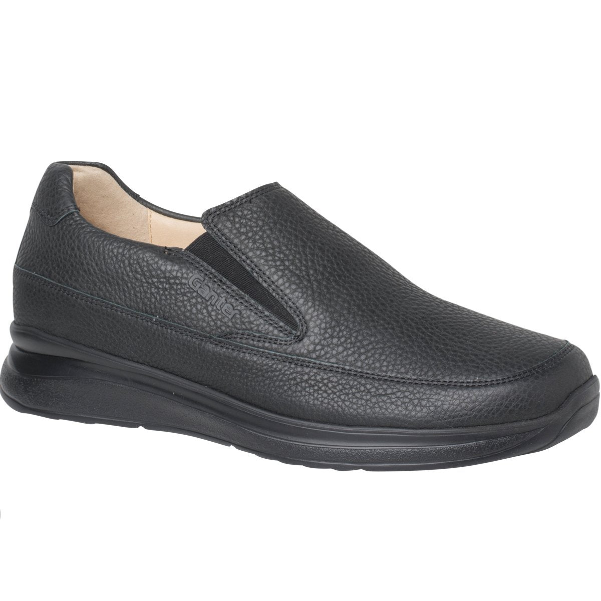 Mocasín ergonómico de corte ancho (H) para hombre 'Harald' - Negro - ChaplinshoesMocasín ergonómico de corte ancho (H) para hombre 'Harald' - BlackGanter