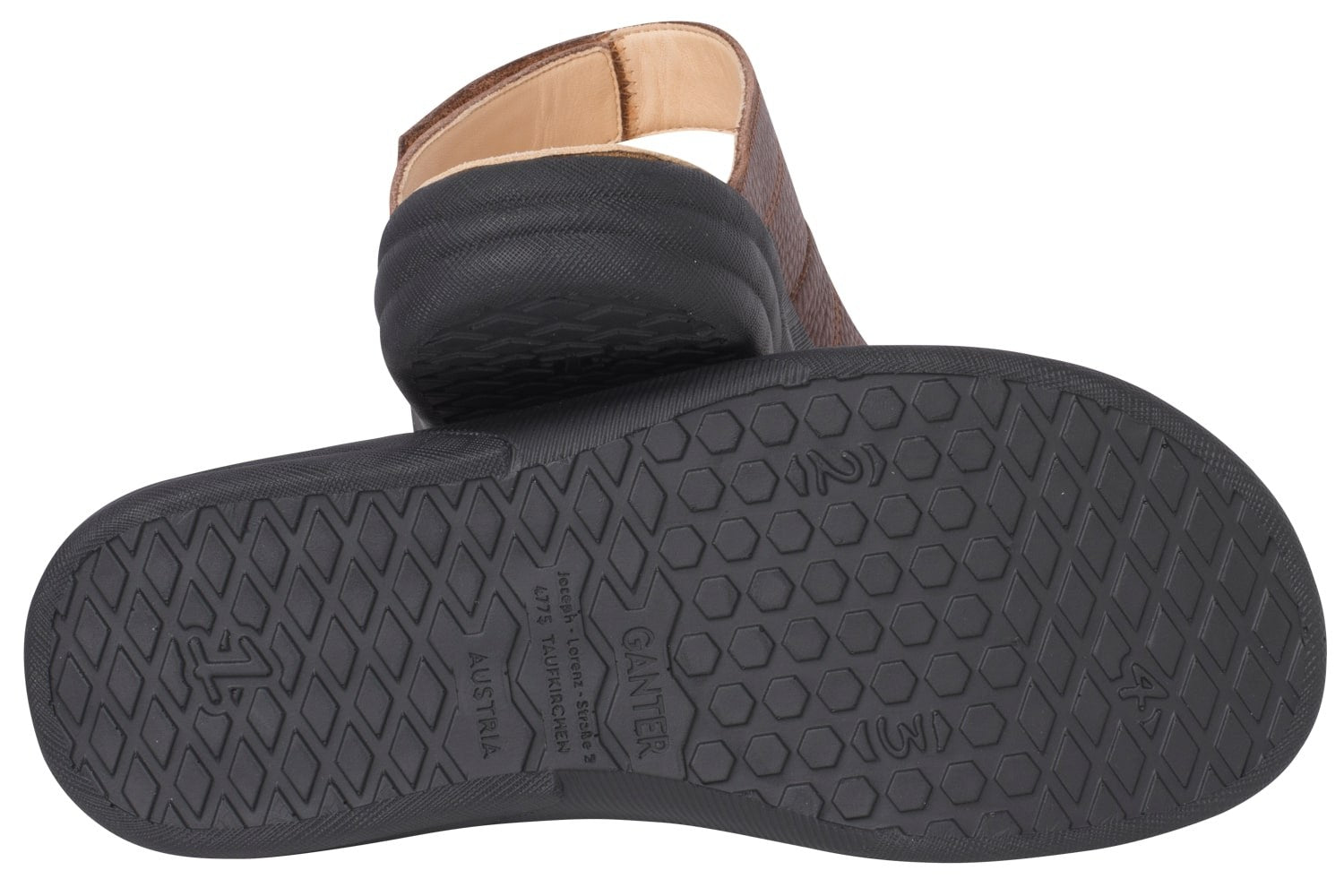 'Harry' herensandaal met brede pasvorm (H) met drie banden - bruin - Chaplinshoes'Harry' herensandaal met brede pasvorm (H) met drie banden - bruinGanter