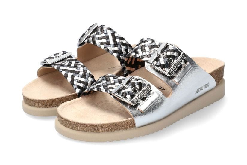 'Hester Twist' women's slide sandal - silver mix - Chaplinshoes'Hester Twist' women's slide sandal - silver mixMephisto