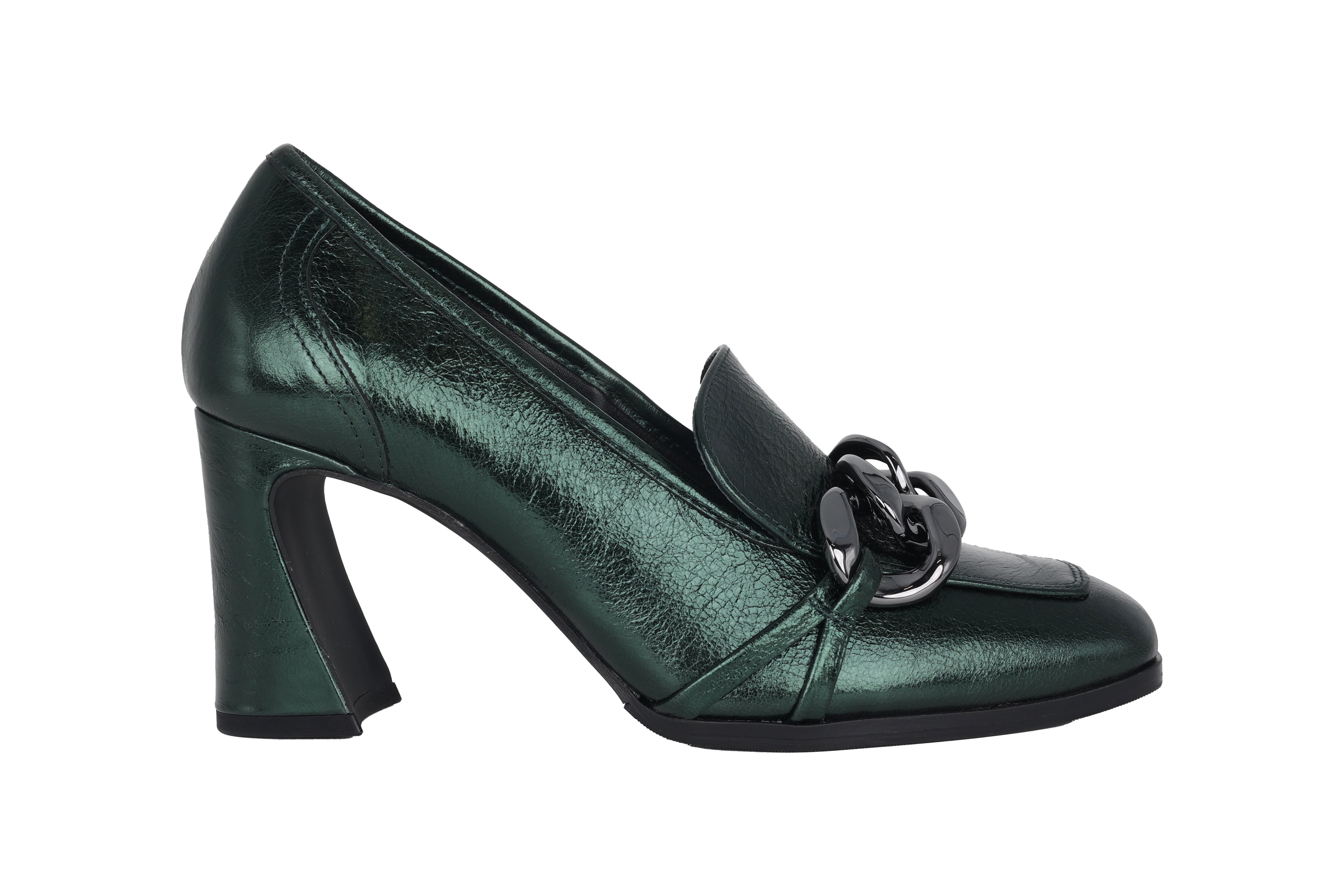 'Glenn' women's heeled pump - Green patent