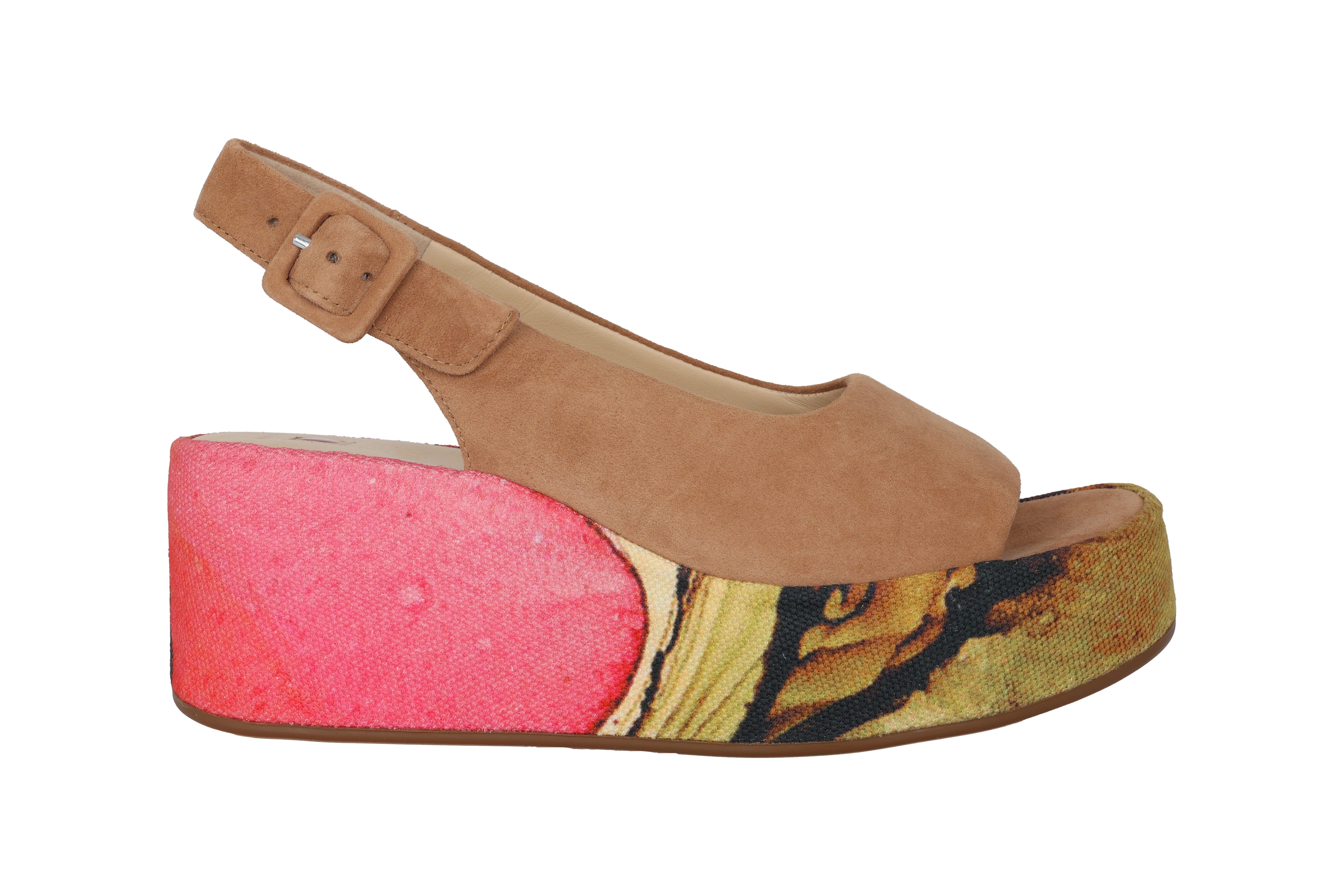 Sandalo con plateau da donna "Loulou" - Mix beige