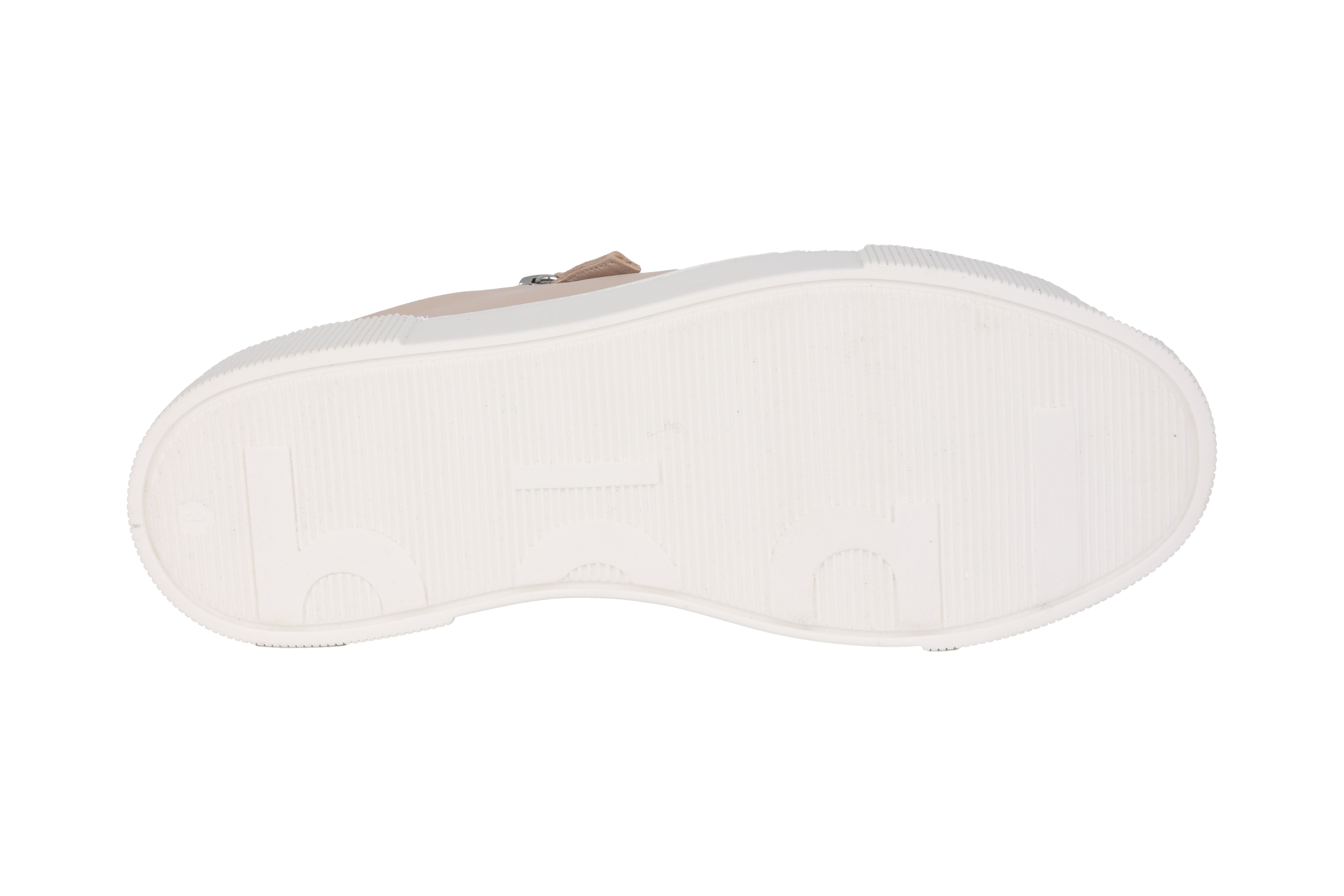 „Bequeme“ Damen-Sneaker mit Schnürverschluss und Reißverschluss – Beige