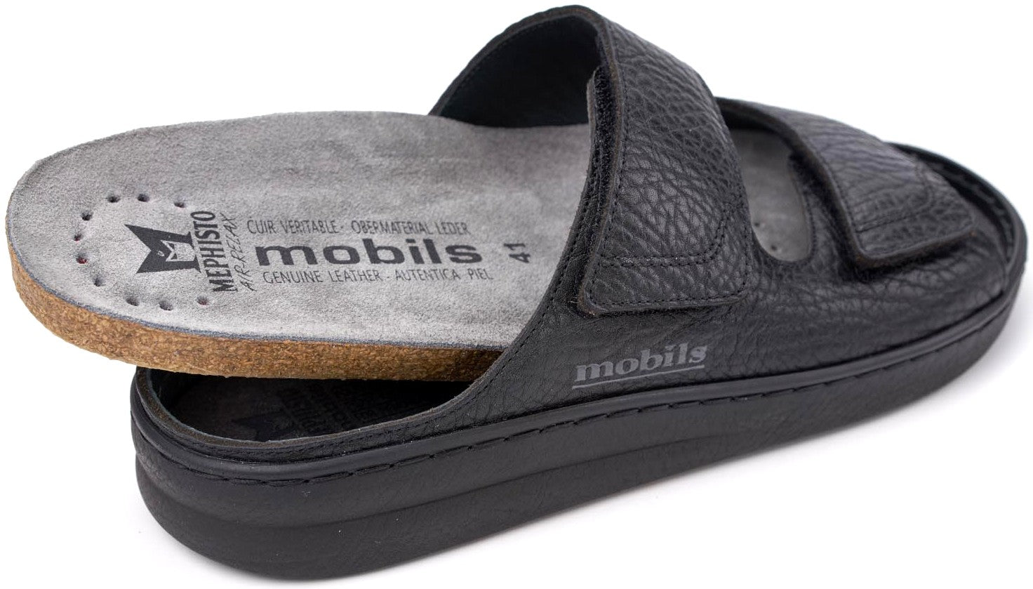 'James' men's ergonomic wide fit (H) strap sandal - Black - Chaplinshoes'James' men's ergonomic wide fit (H) strap sandal - BlackMephisto