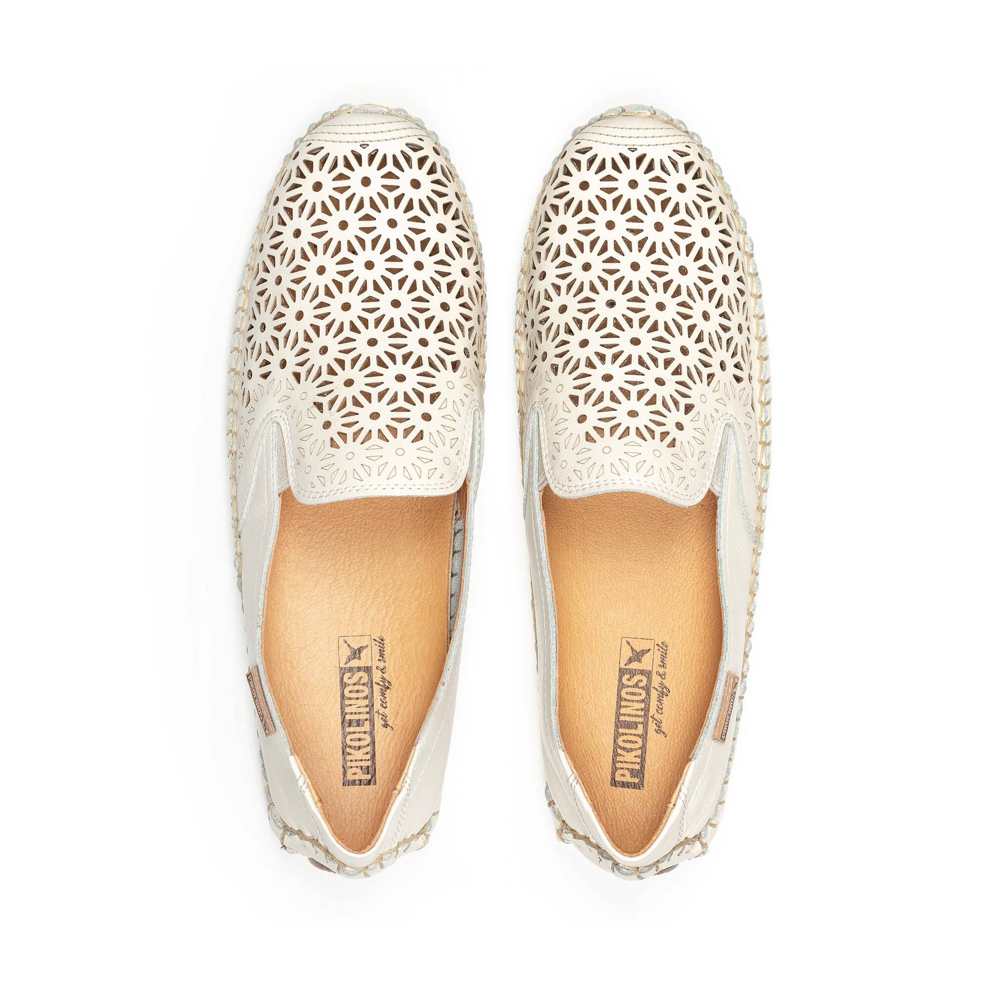'Jerez' women's perforated summer loafer - off white - Chaplinshoes'Jerez' women's perforated summer loafer - off whitePikolinos