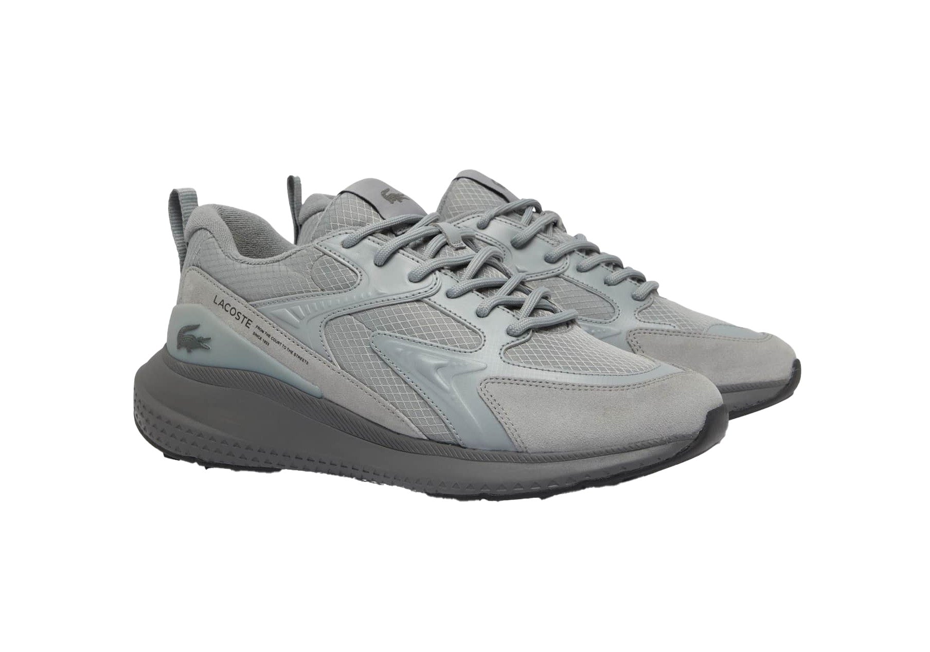 Herensneaker met veters 'L003 Evo' - Grijs - ChaplinshoesHerensneaker met veters 'L003 Evo' - GrijsLacoste