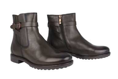 'Liverpool' warmgevoerde dames enkellaars - Groen - Chaplinshoes'Liverpool' warmgevoerde dames enkellaars - GreenAra