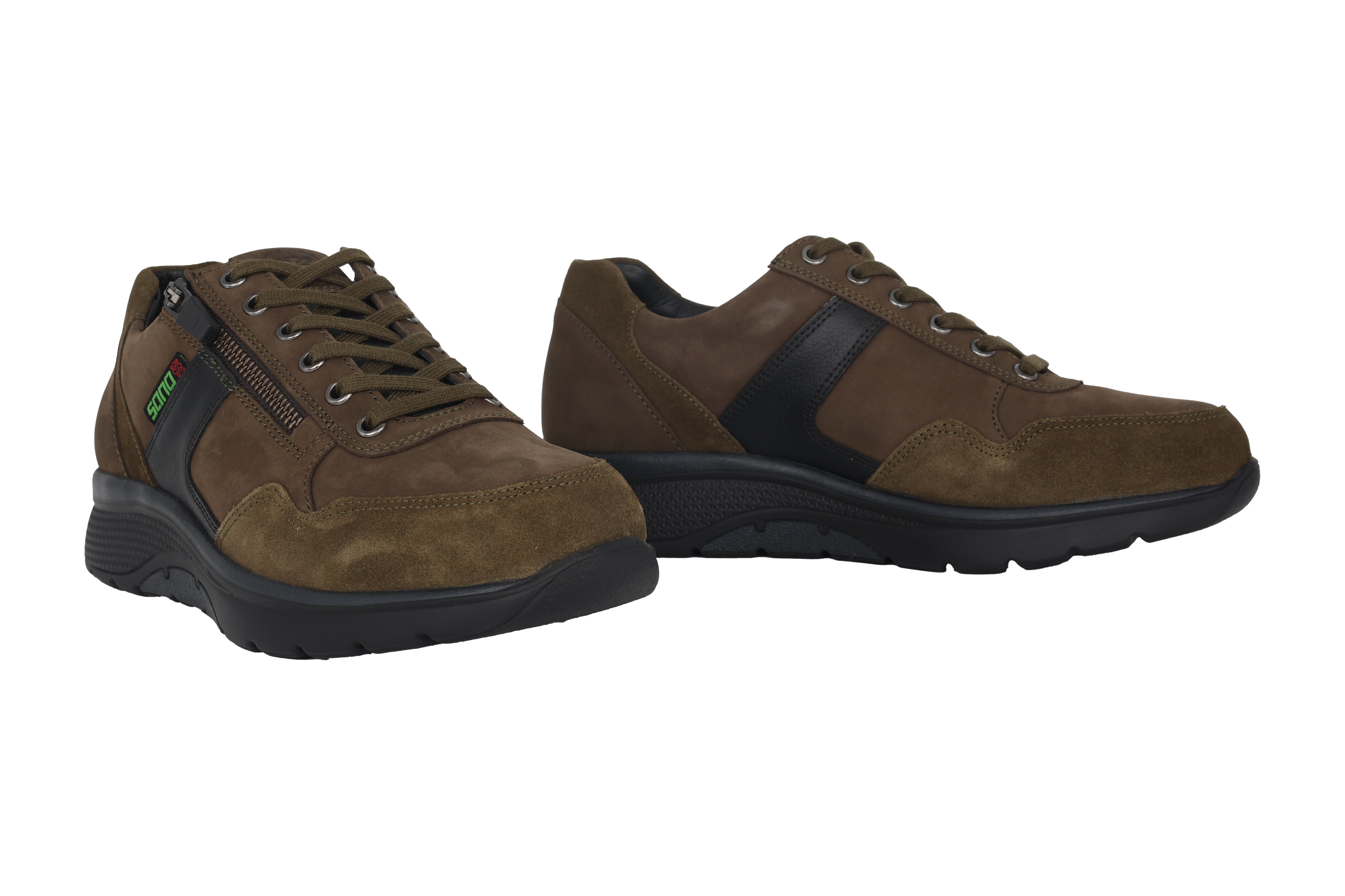 'Amory' men's walking rolling wide fit (H) lace-up shoe - green