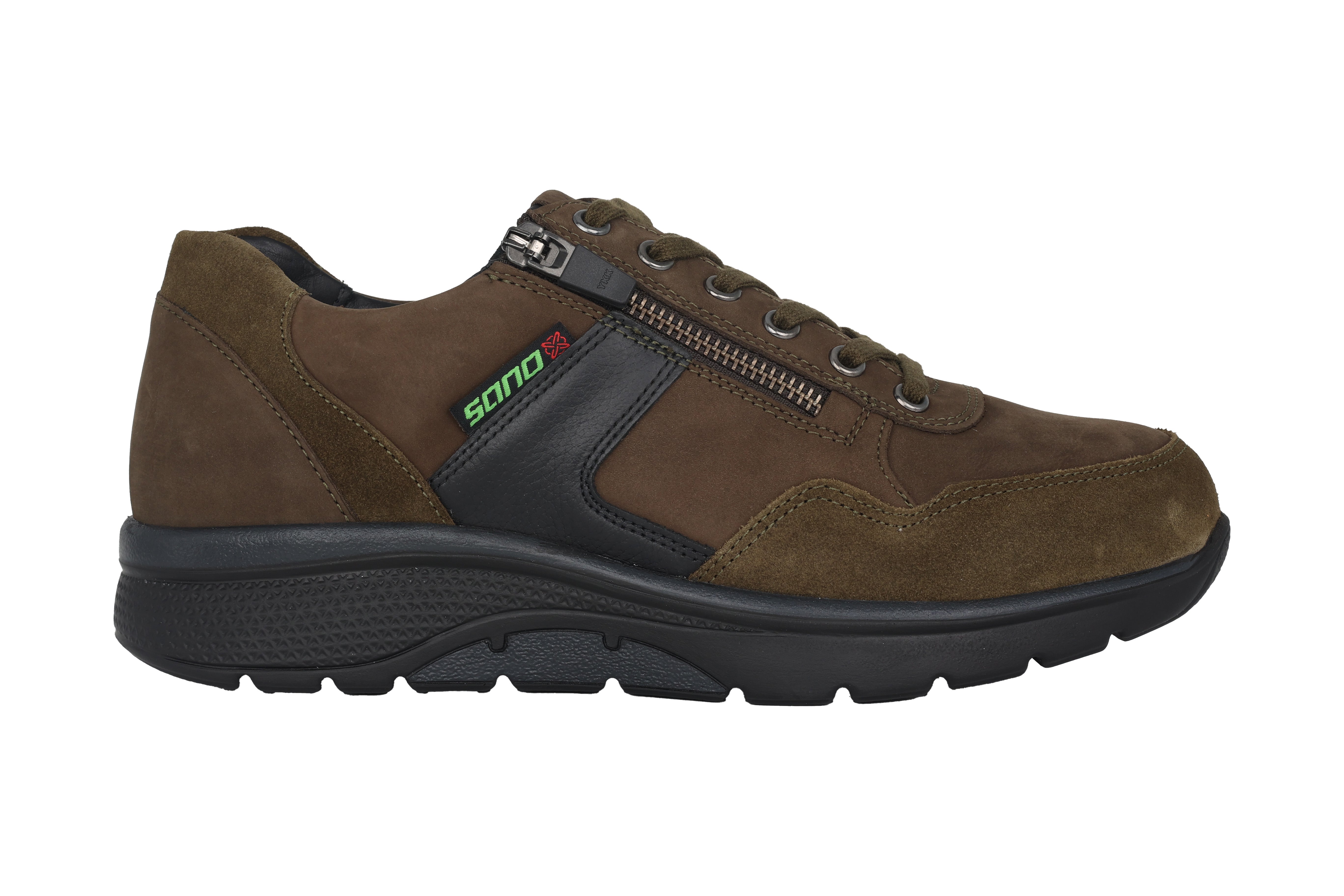 'Amory' men's walking rolling wide fit (H) lace-up shoe - green