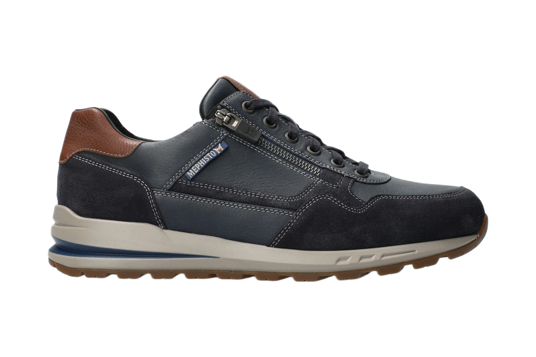 Herensneaker met veters 'Bradley' - Blauw