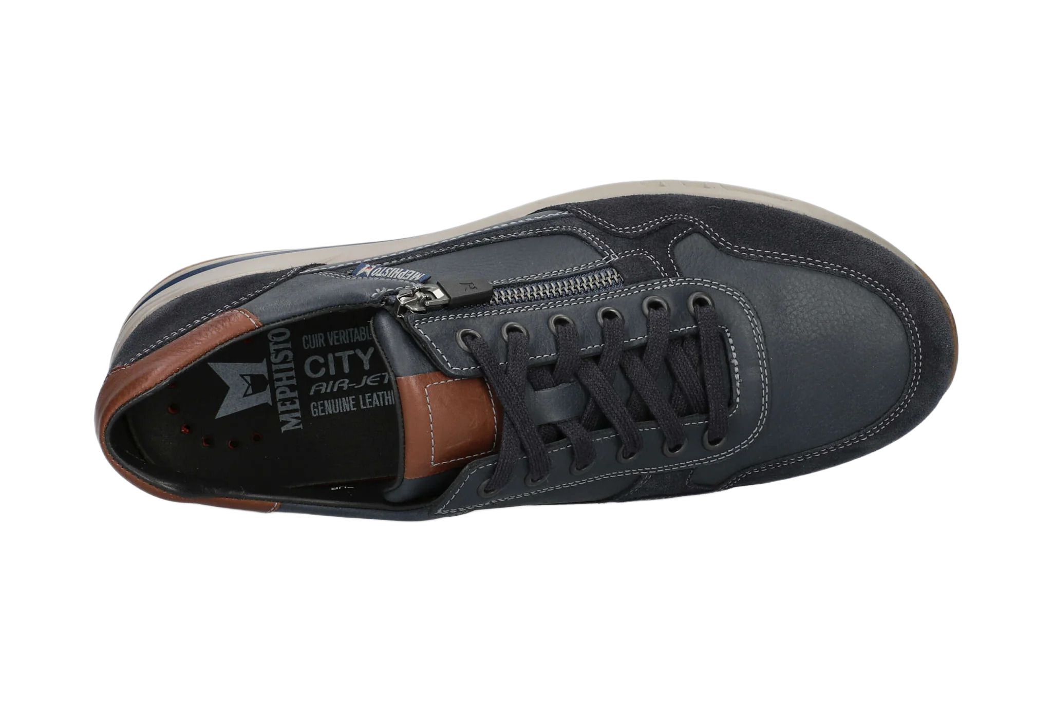 Herensneaker met veters 'Bradley' - Blauw