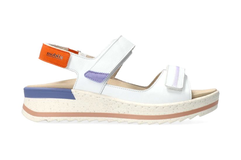 Ergonomische Damensandale „Elora“ mit weiter Passform (H) – Weiß