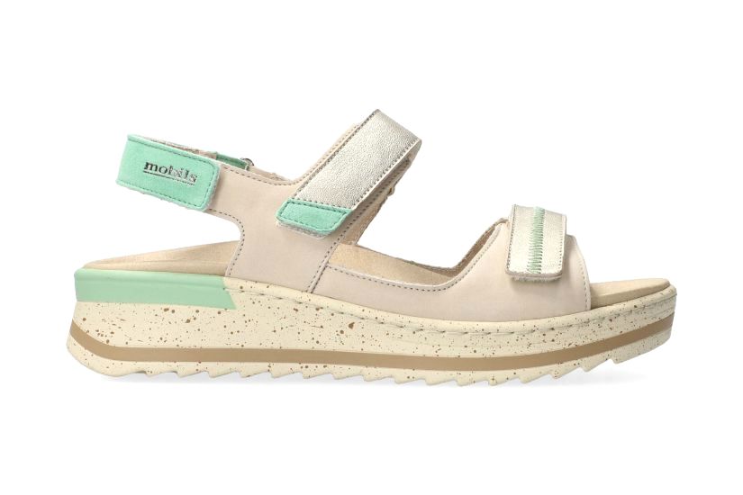 Sandale ergonomique coupe large (H) femme 'Elora' - taupe