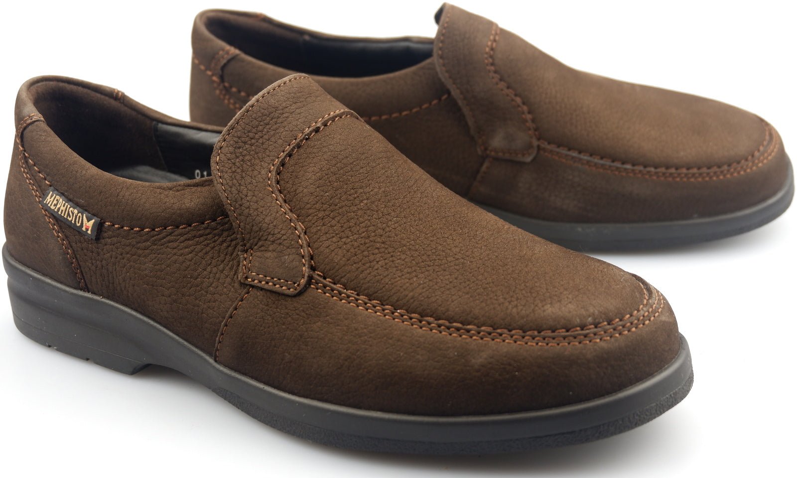 Mephisto JAKIN dark brown nubuck slip - on shoe for men - ChaplinshoesMephisto JAKIN dark brown nubuck slip - on shoe for menMephisto