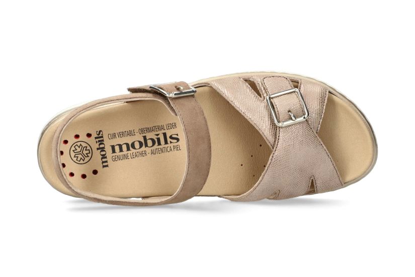 Ergonomische Damensandale 'Leonna' mit weiter Passform (H) – Beige