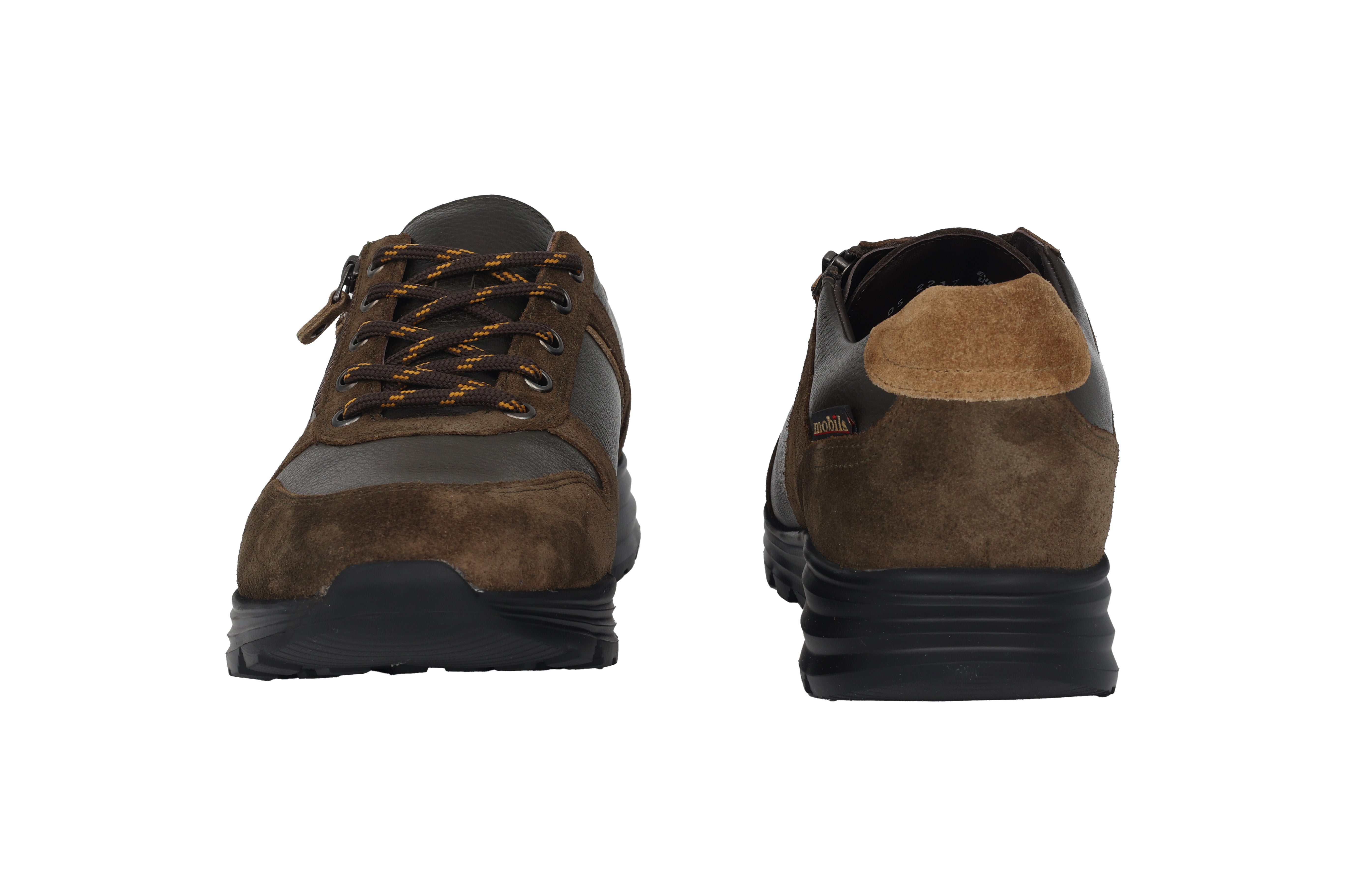 Baskets ergonomiques à lacets et zip pour hommes Brayan', coupe large (H) - Vert