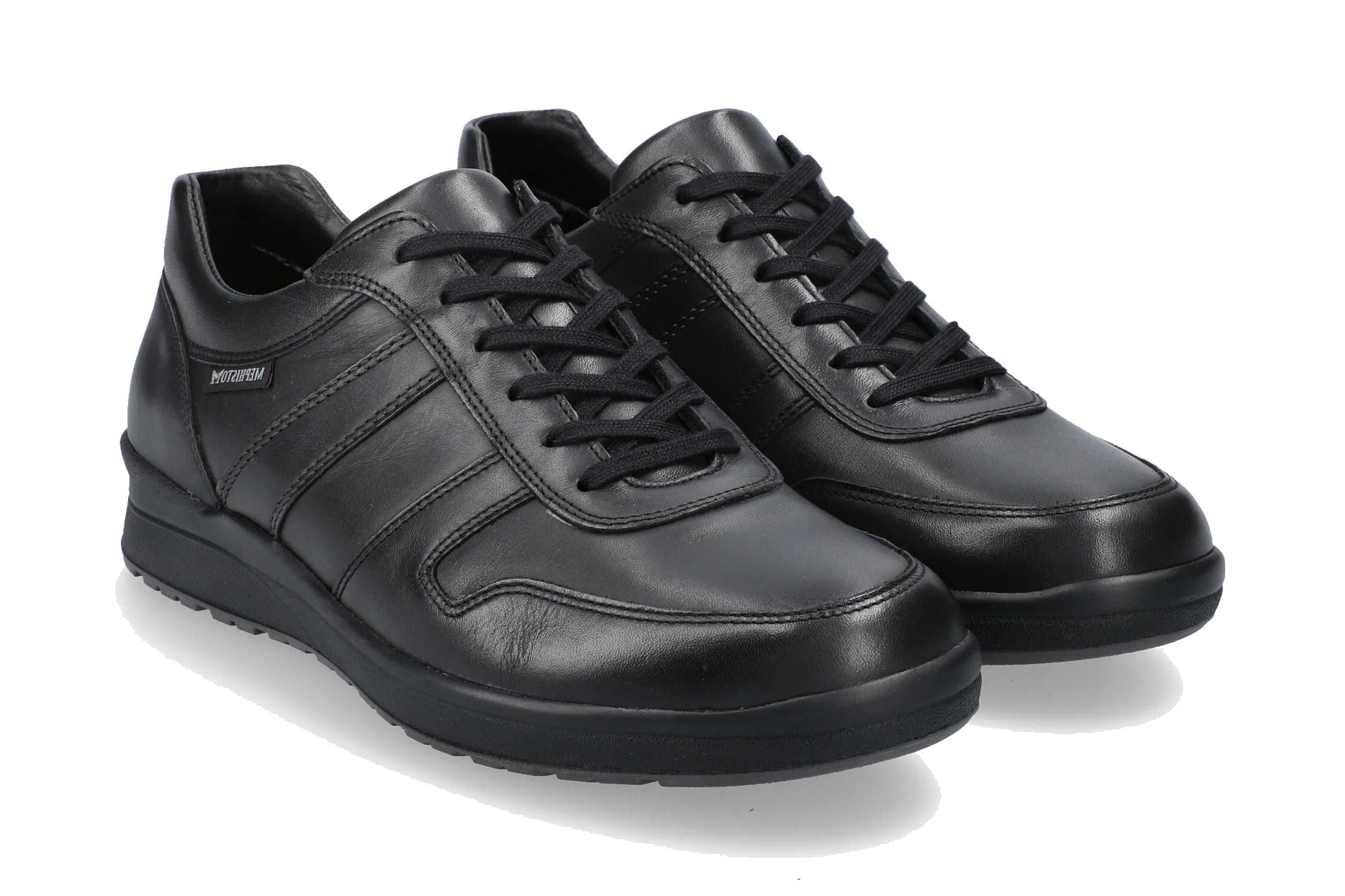 'Vito' herresneaker med snøre - sort