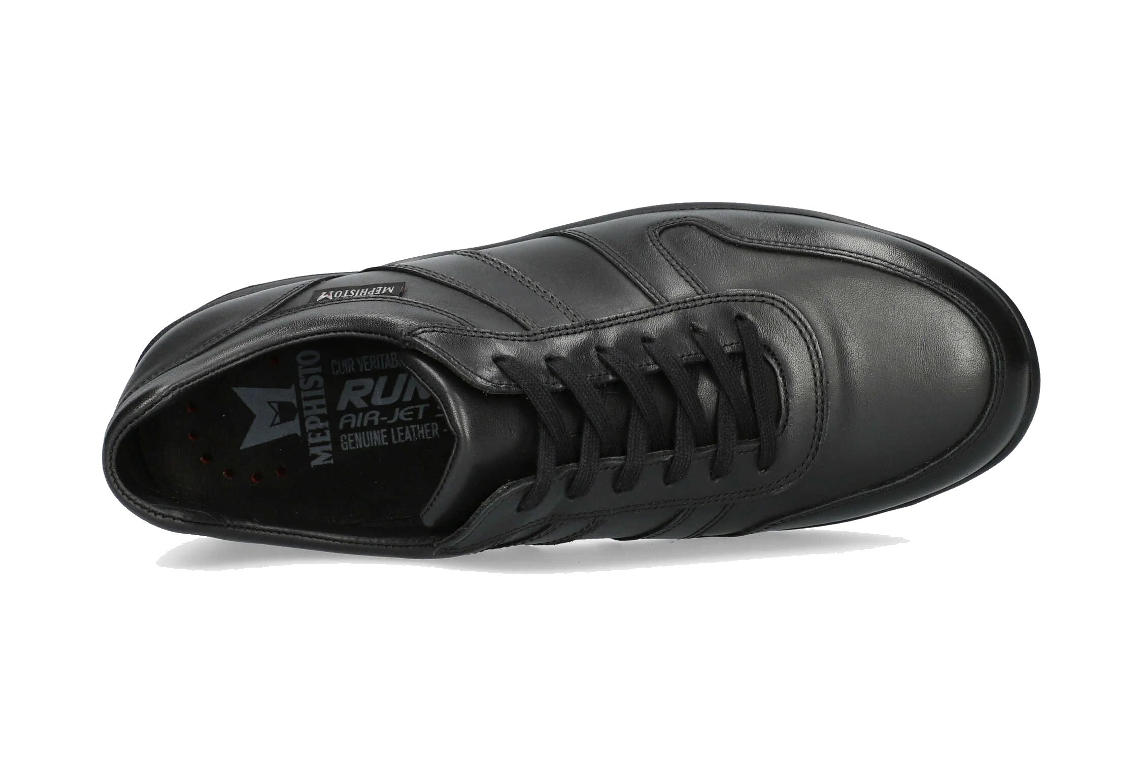 'Vito' herresneaker med snøre - sort