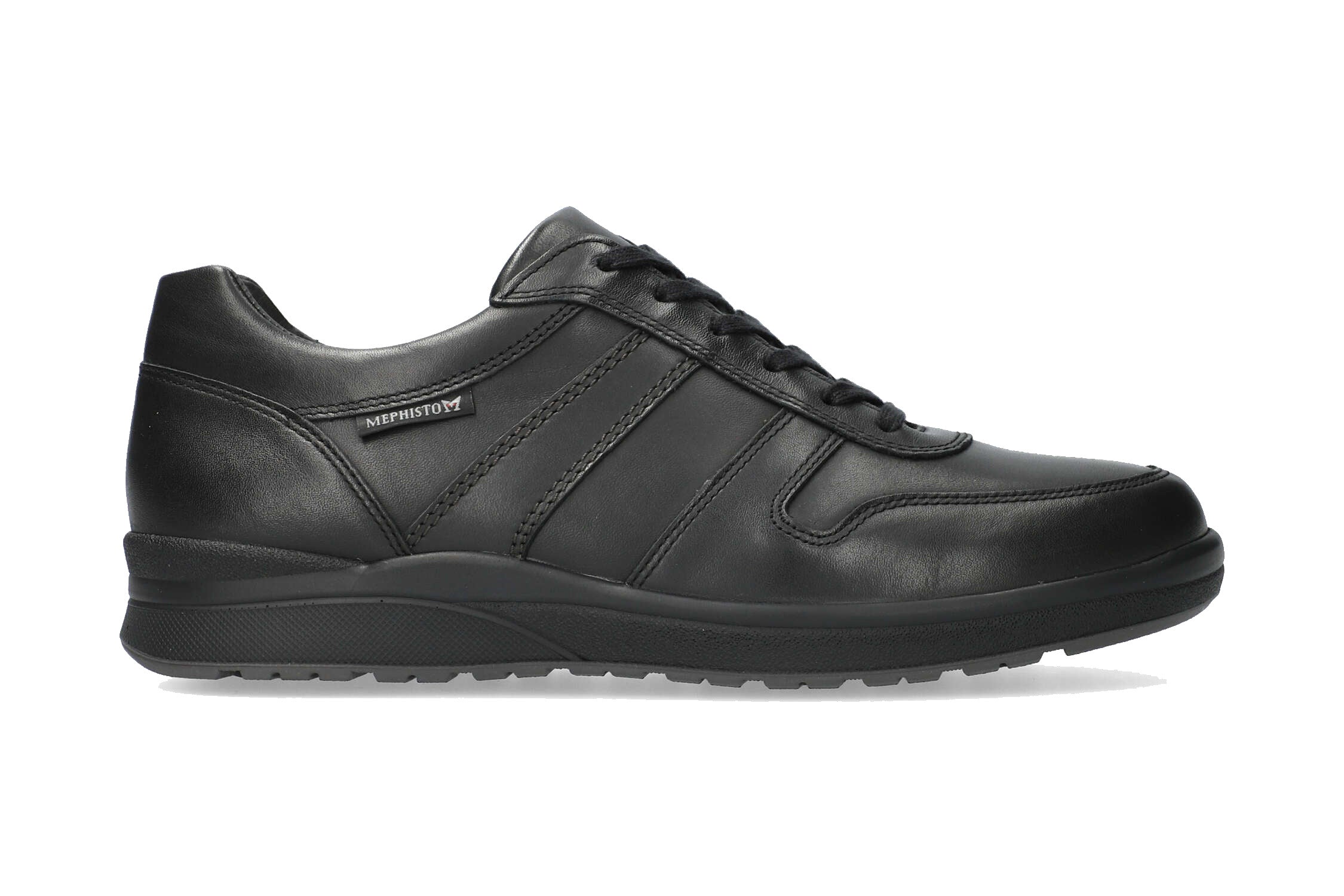 'Vito' herresneaker med snøre - sort