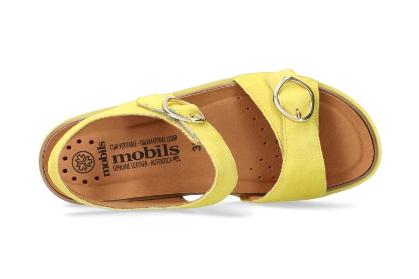 Sandale femme 'Myranda N' coupe large (H) - jaune