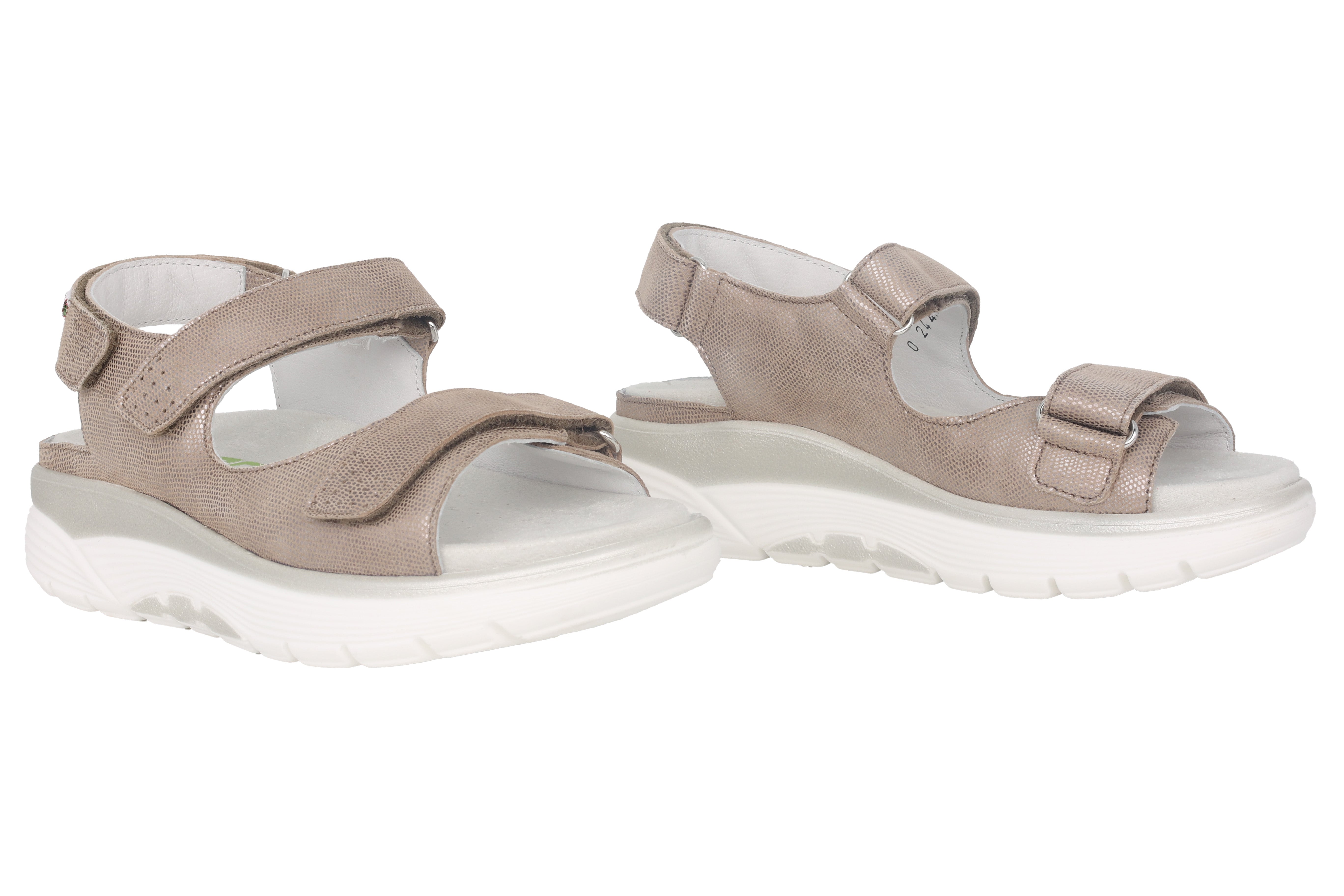 'Norine' Damen-Rollschuh-Sandale mit breiter Passform (H) – Taupe