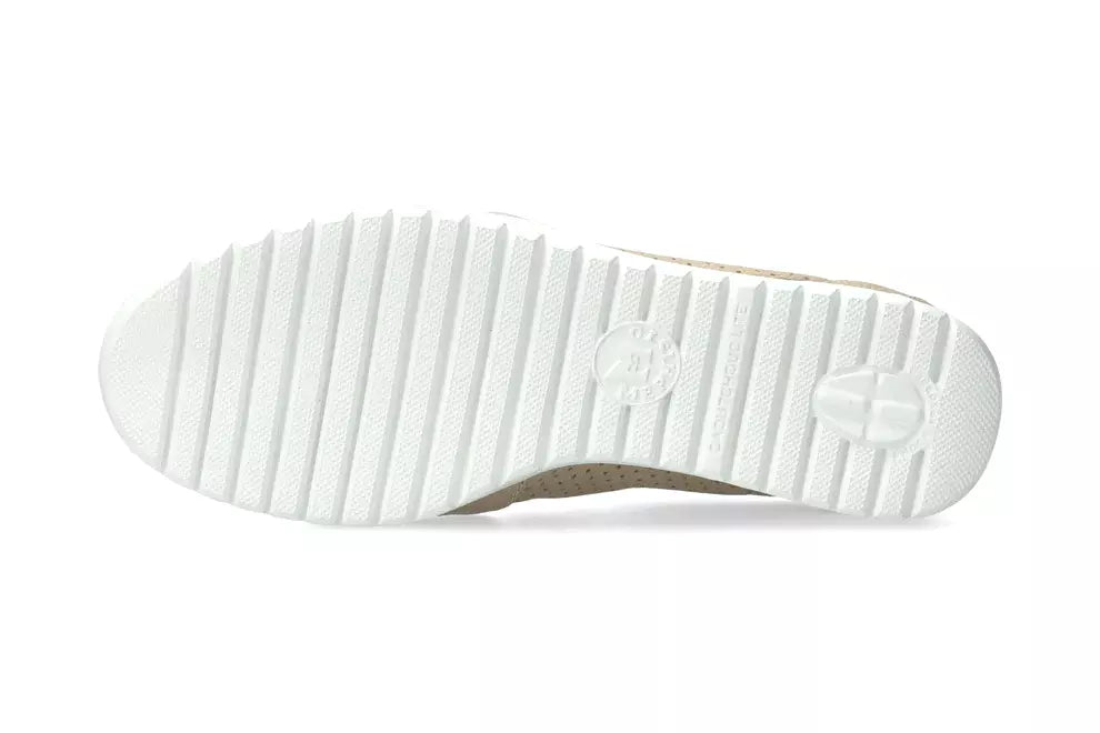 'Isa Perf' women's wedge perforated lace-up shoe - beige