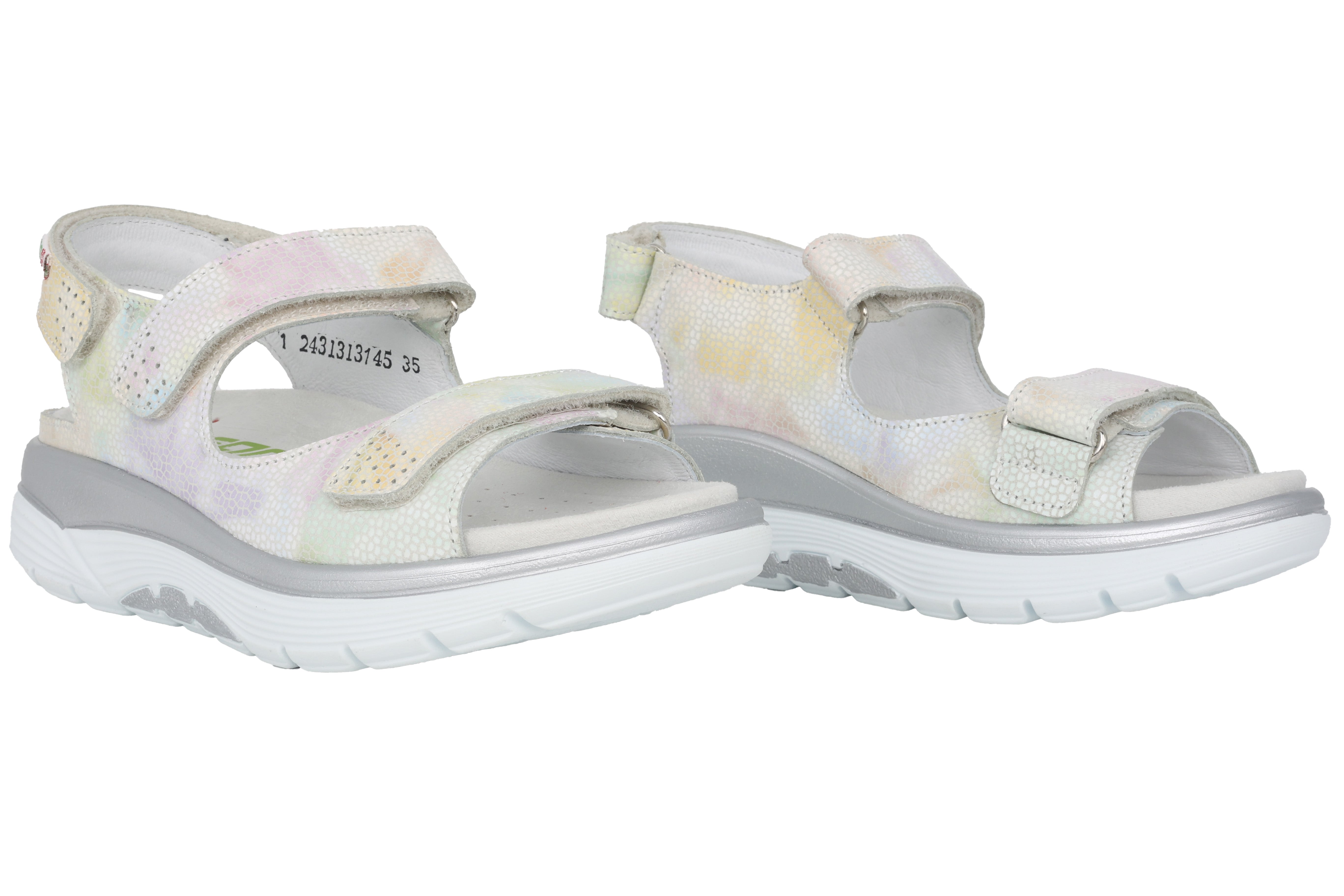 'Norine' women's wide fit (H) rolling sandal - multicolour