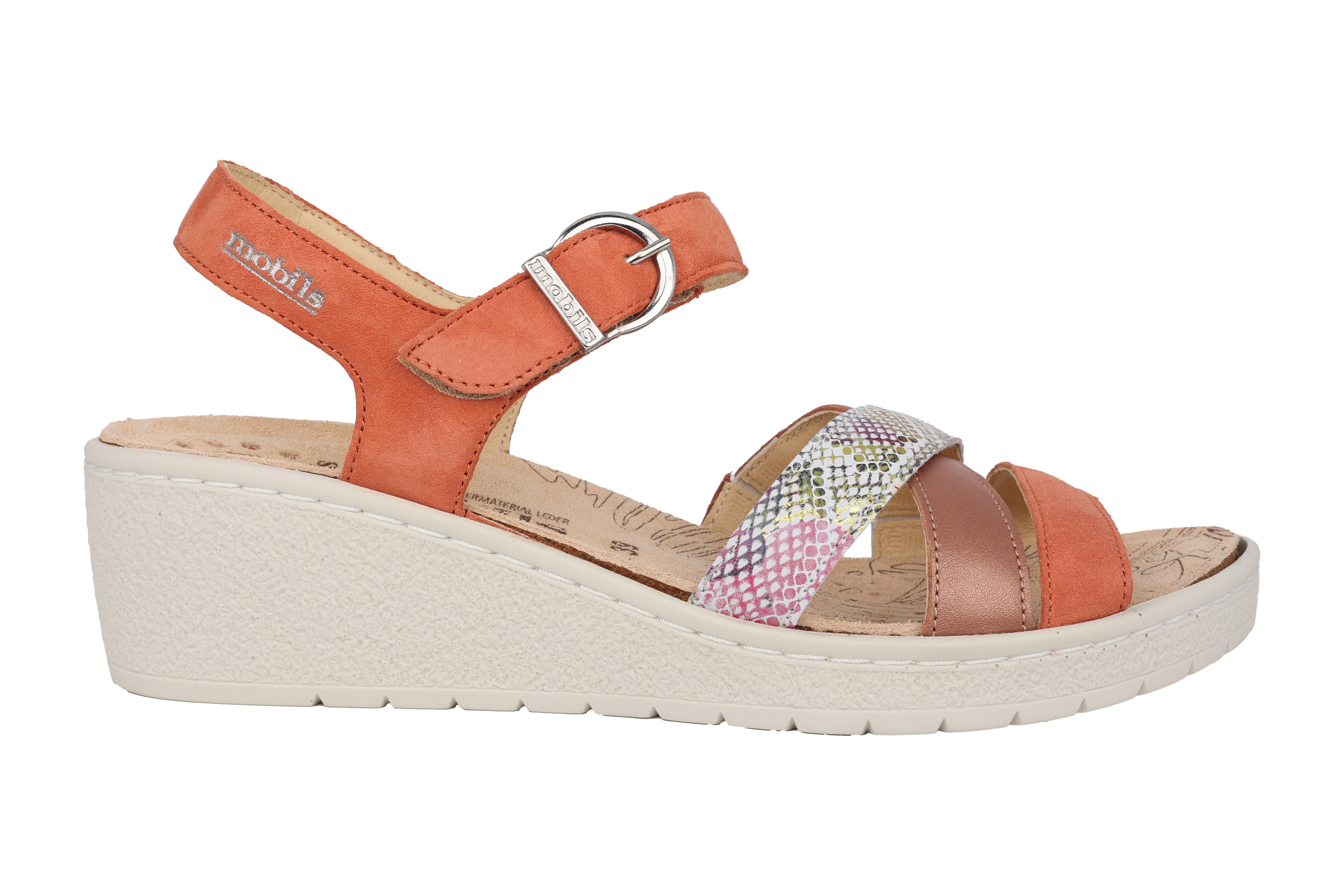 Dámské sandály širokého střihu (H) 'Pietra' - oranžové