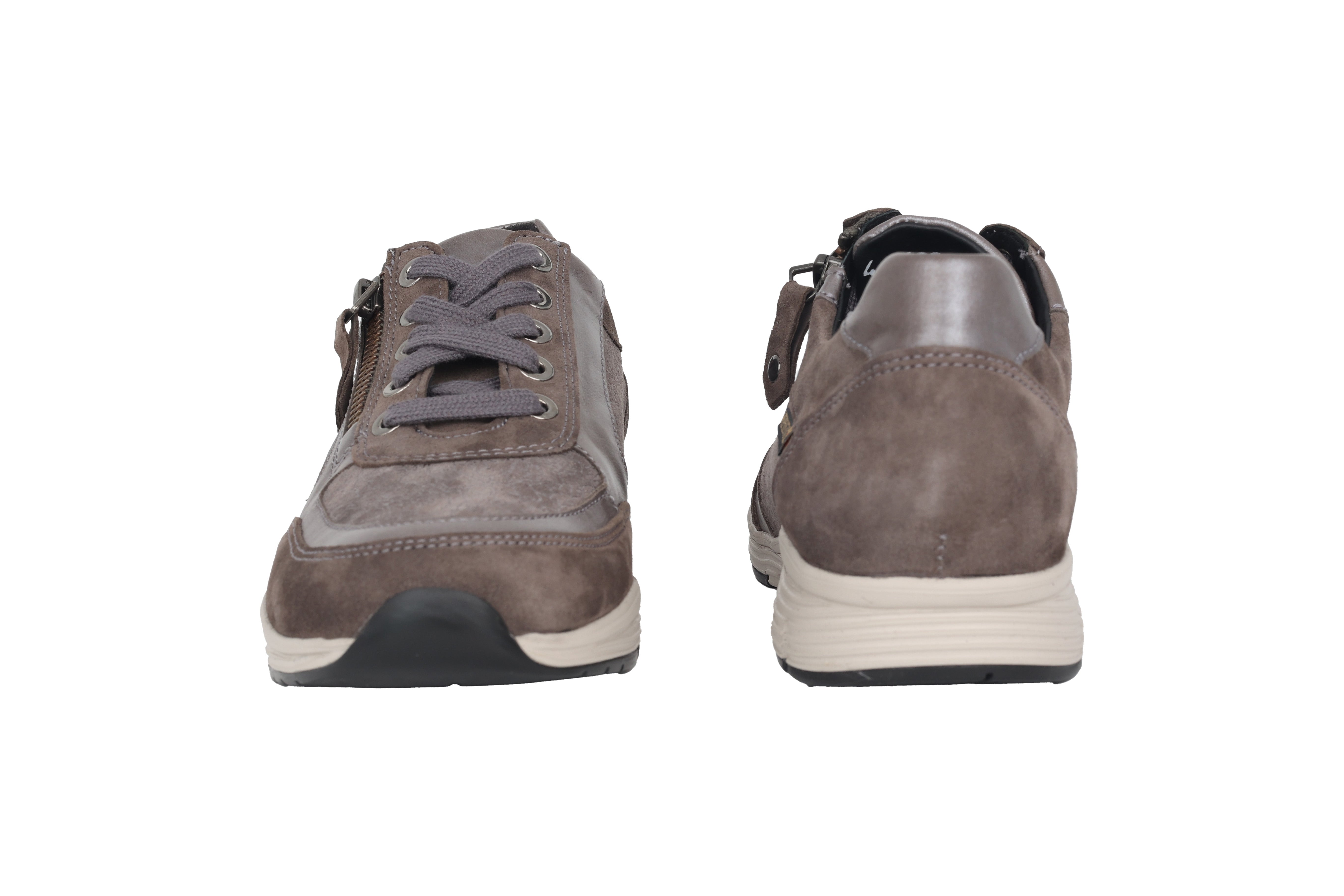 Damessneaker met veters 'Ylona' - Taupe