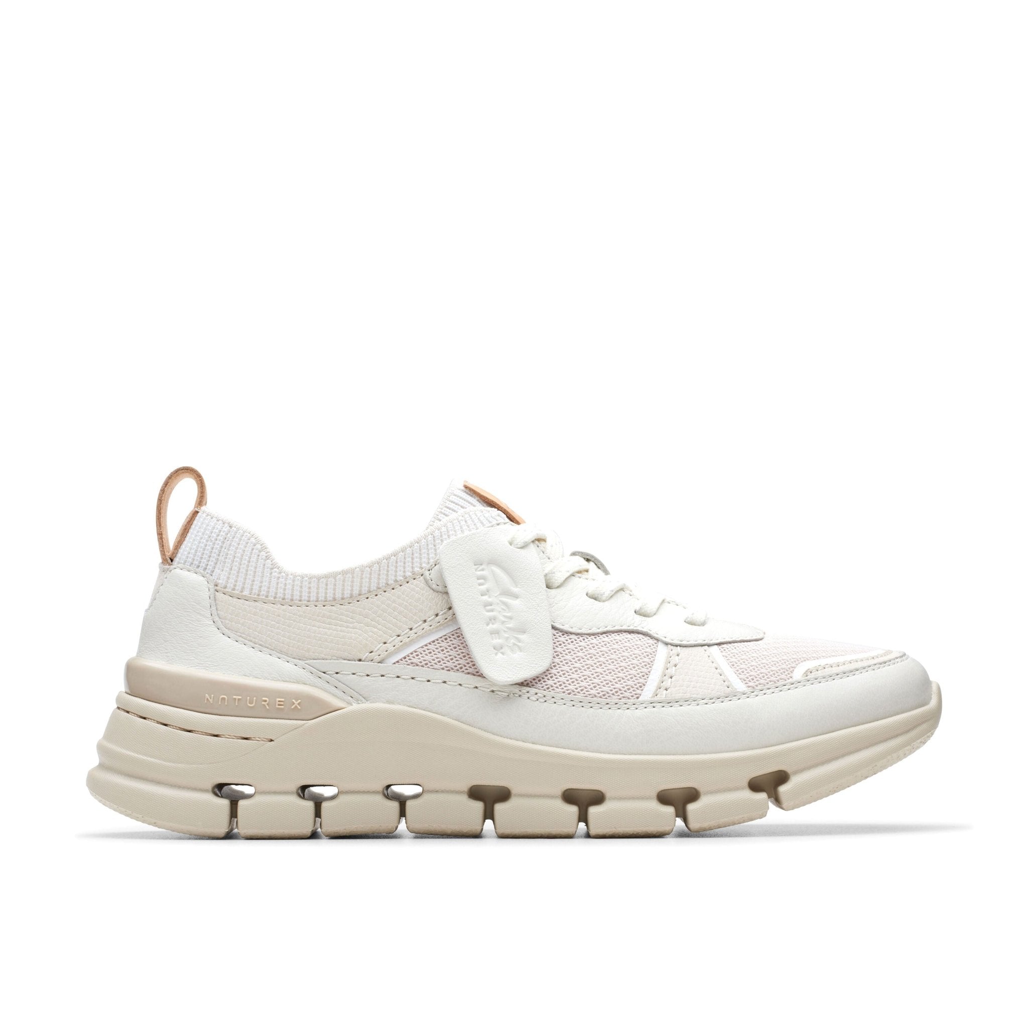 'Nature X Cove' women's walking sneakers - Off white - Chaplinshoes'Nature X Cove' women's walking sneakers - Off whiteClarks