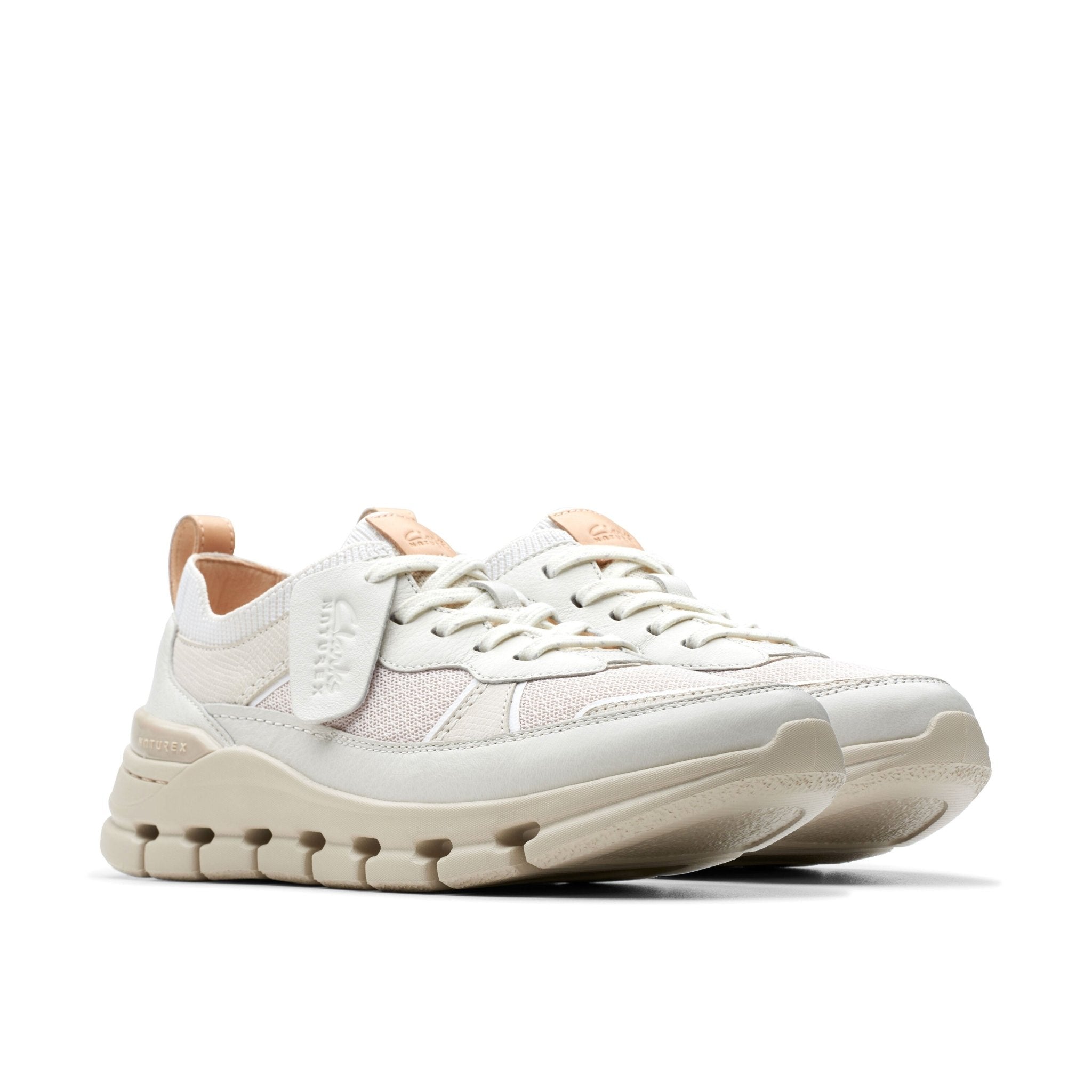'Nature X Cove' women's walking sneakers - Off white - Chaplinshoes'Nature X Cove' women's walking sneakers - Off whiteClarks