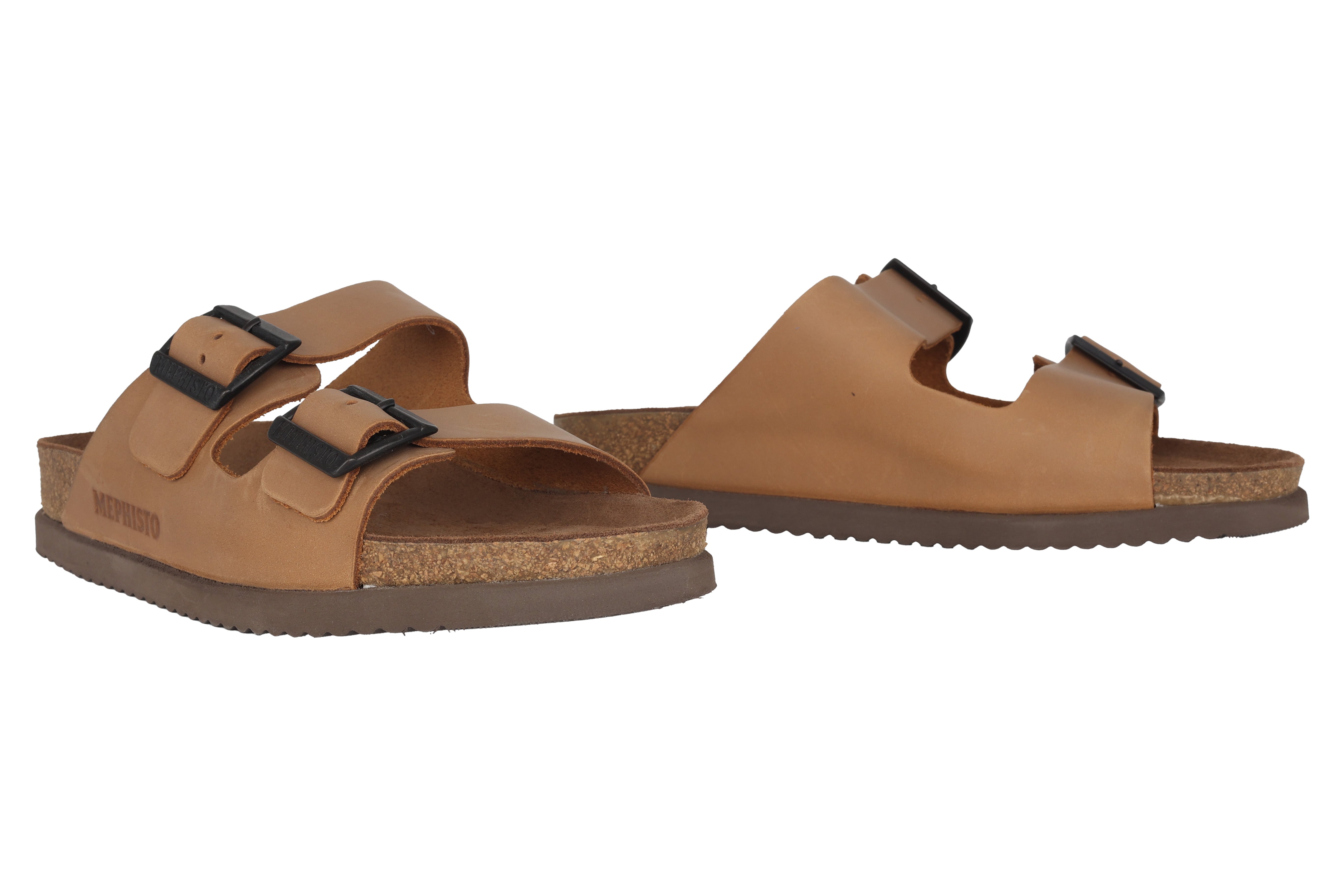Sandale à glissière double bride pour hommes 'Nerio' - marron camel