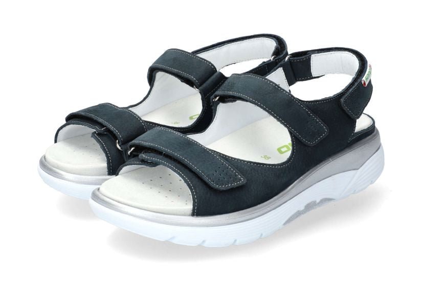 'Norine' women's walking rolling wide fit (H) sandal - navy blue - Chaplinshoes'Norine' women's walking rolling wide fit (H) sandal - navy blueMephisto