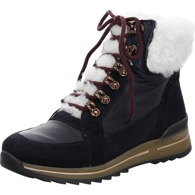 'Osaka' warmgevoerde dameslaars met brede pasvorm (H) - Blauw - Chaplinshoes'Osaka' warmgevoerde dameslaars met brede pasvorm (H) - BlueAra