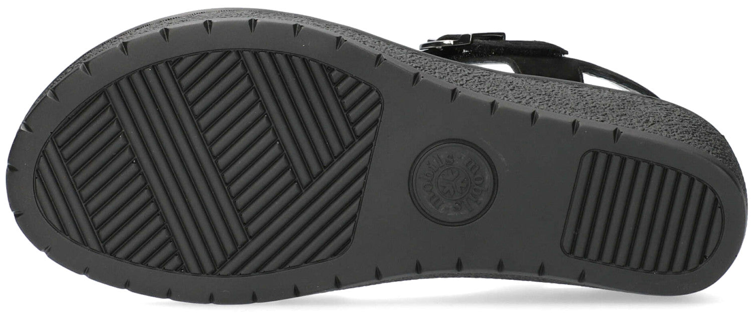 Ergonomische damessandaal 'Pietra' met brede pasvorm (H) - zwart - Chaplinshoes'Pietra' ergonomische damessandalen met brede pasvorm (H) - zwart Mephisto
