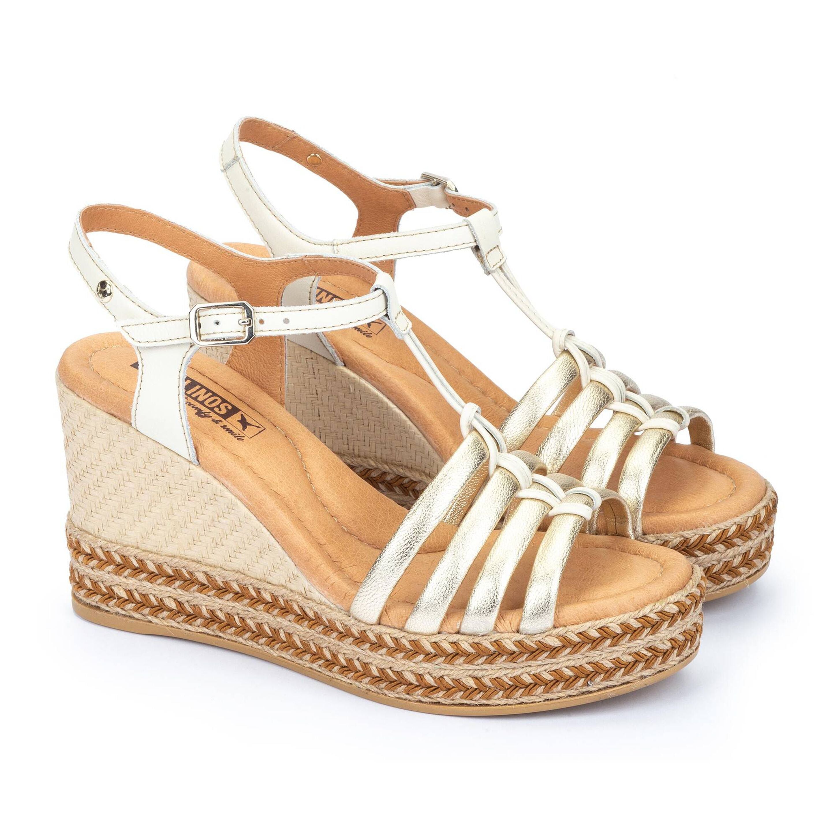 Sandale compensée femme 'Ronda' - dorée