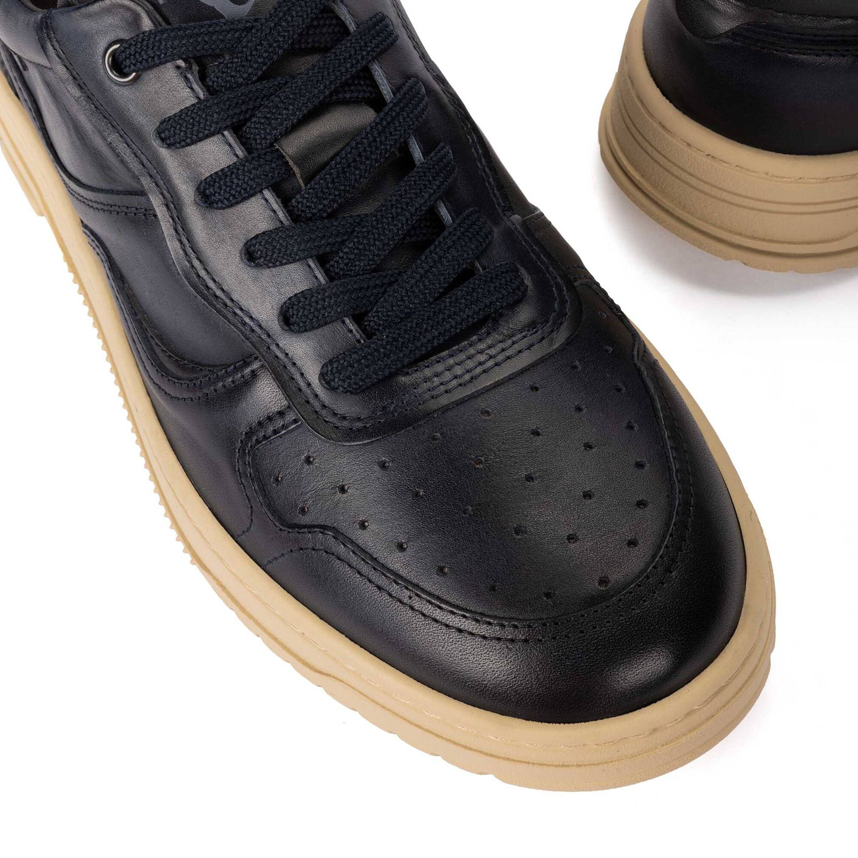 'Salinas' men's leather sneaker - dark blue