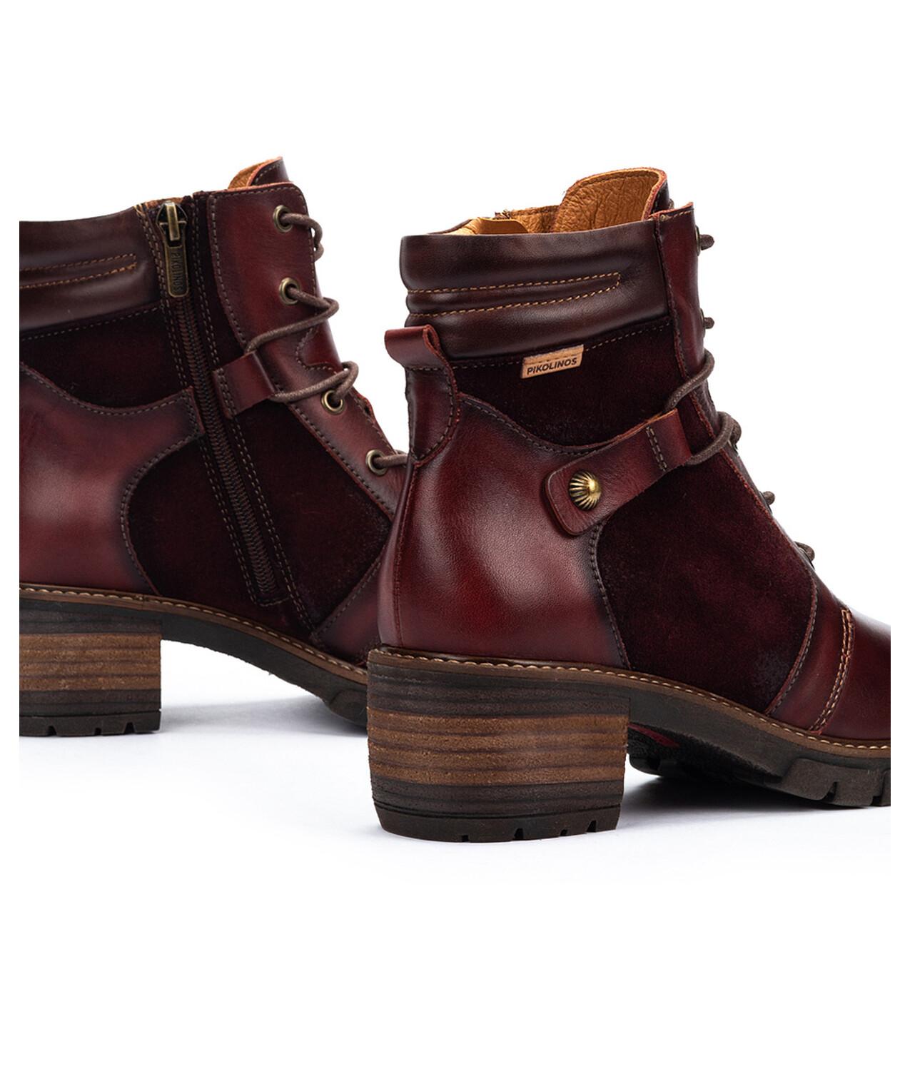 Damenstiefel 'San Sebastia' mit Schnürverschluss und Reißverschluss – Rot