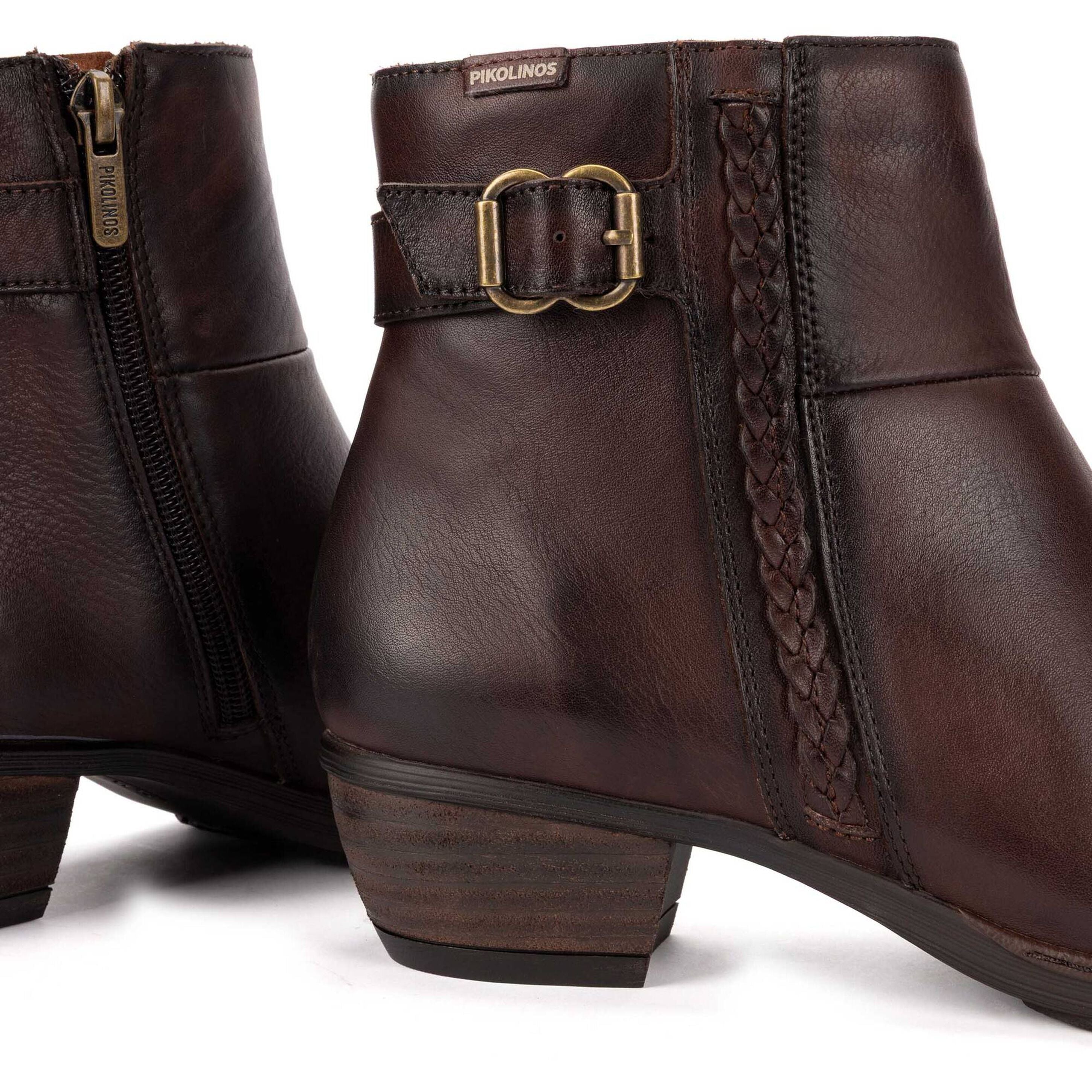 'Utiel' women's leather ankle boot - dark brown