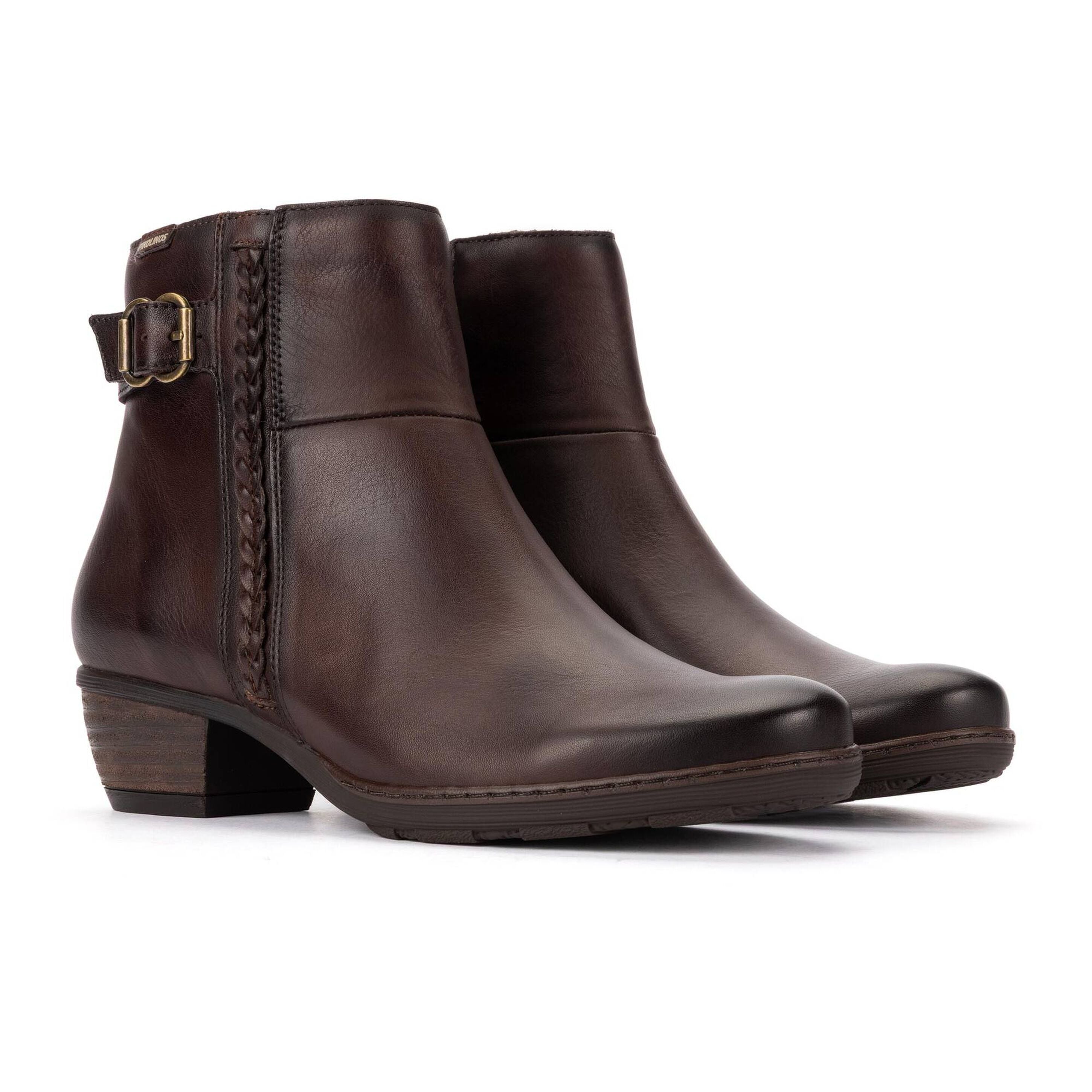 'Utiel' women's leather ankle boot - dark brown