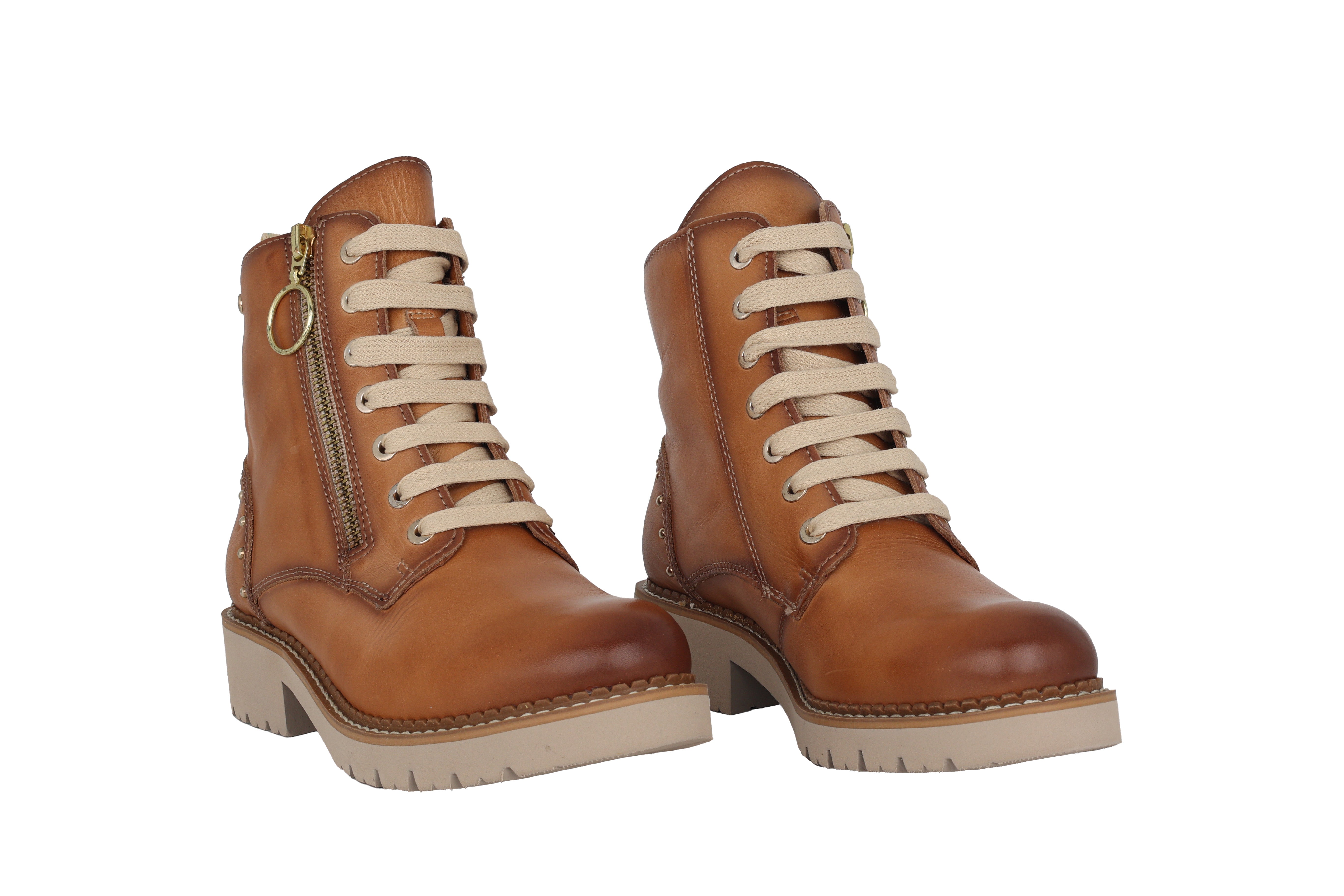 'Vicar' women's lace-zip boot - Brown almond