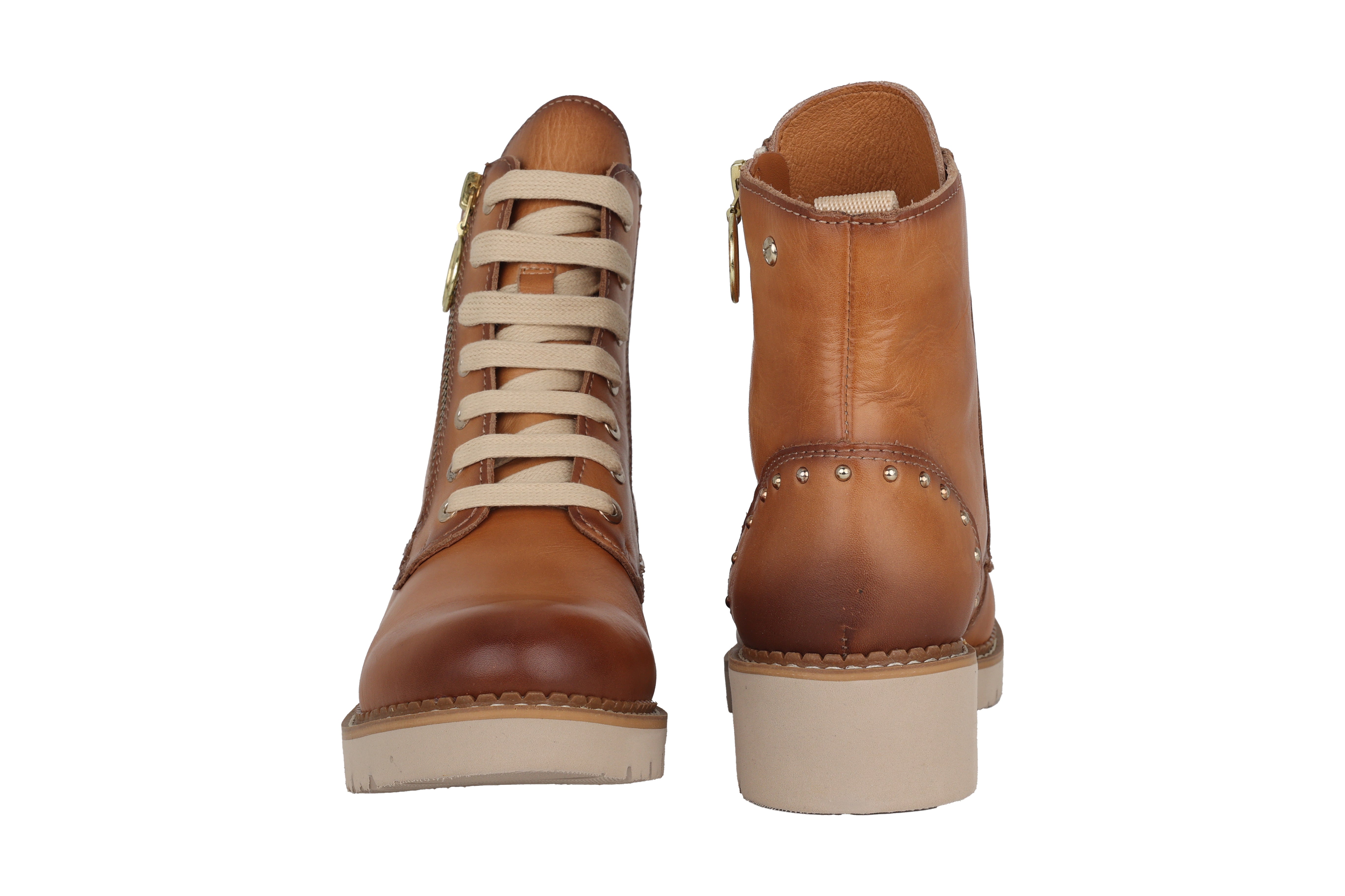 'Vicar' women's lace-zip boot - Brown almond