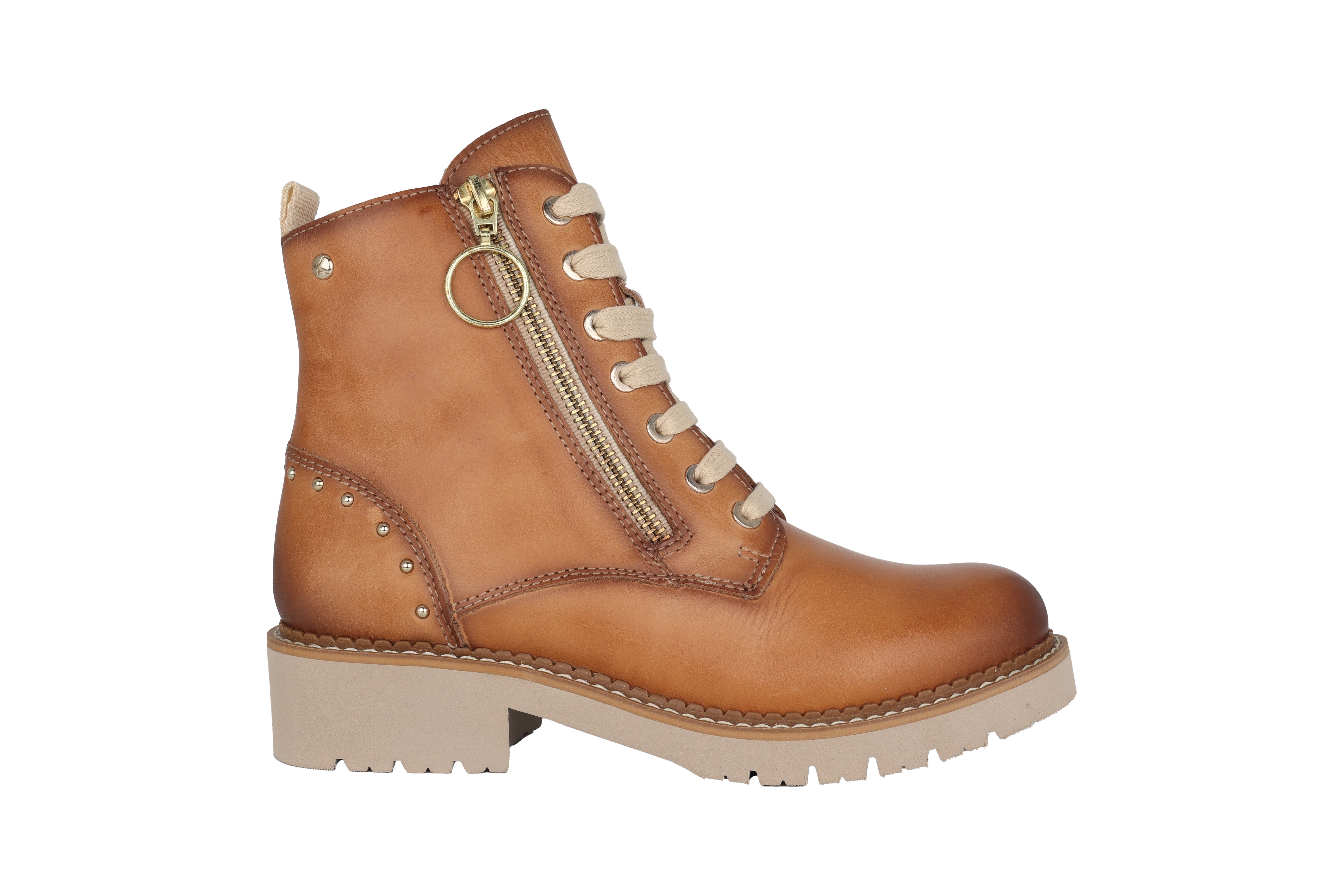 'Vicar' women's lace-zip boot - Brown almond