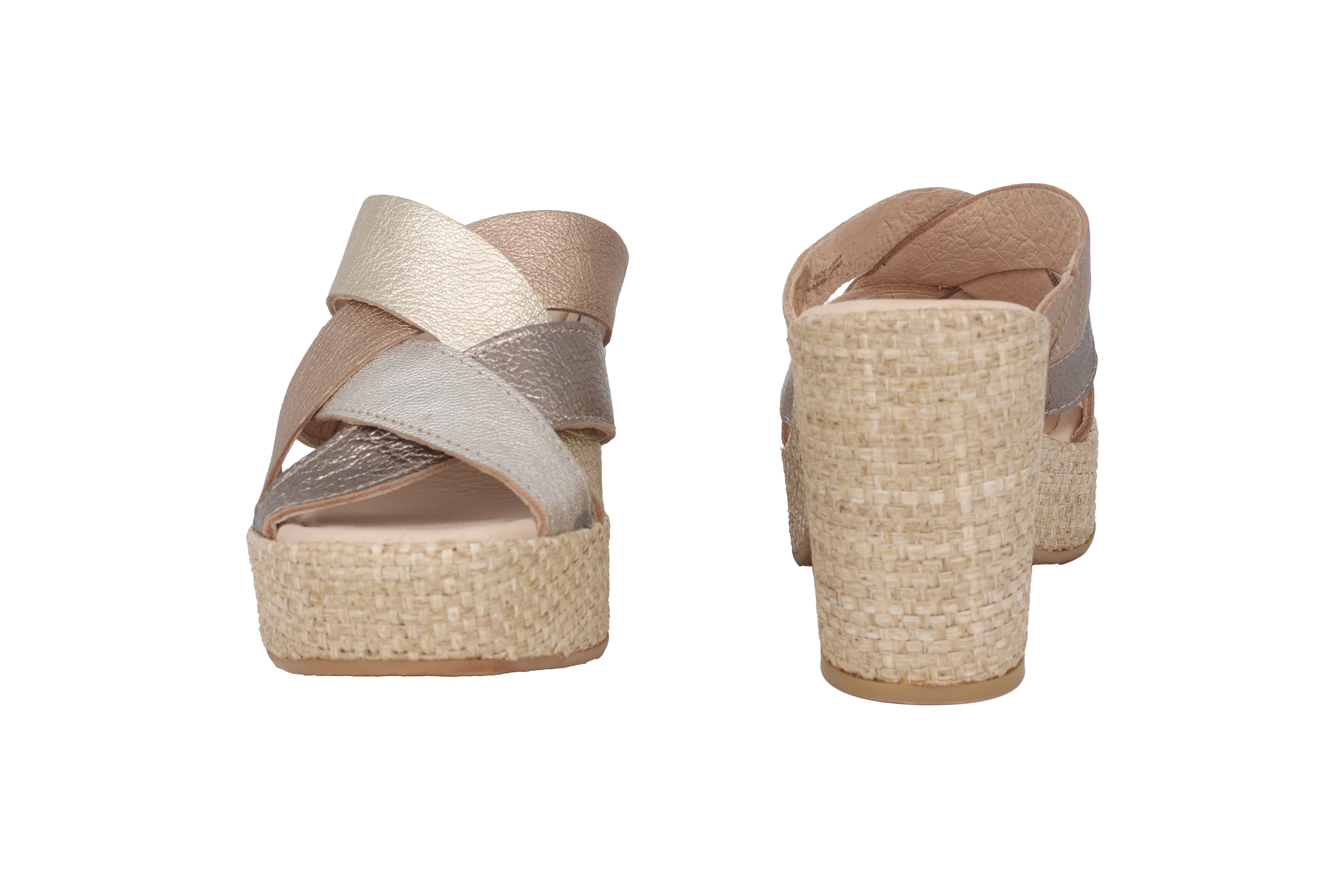 Sandale femme 'San Juan' - Mélange beige doré