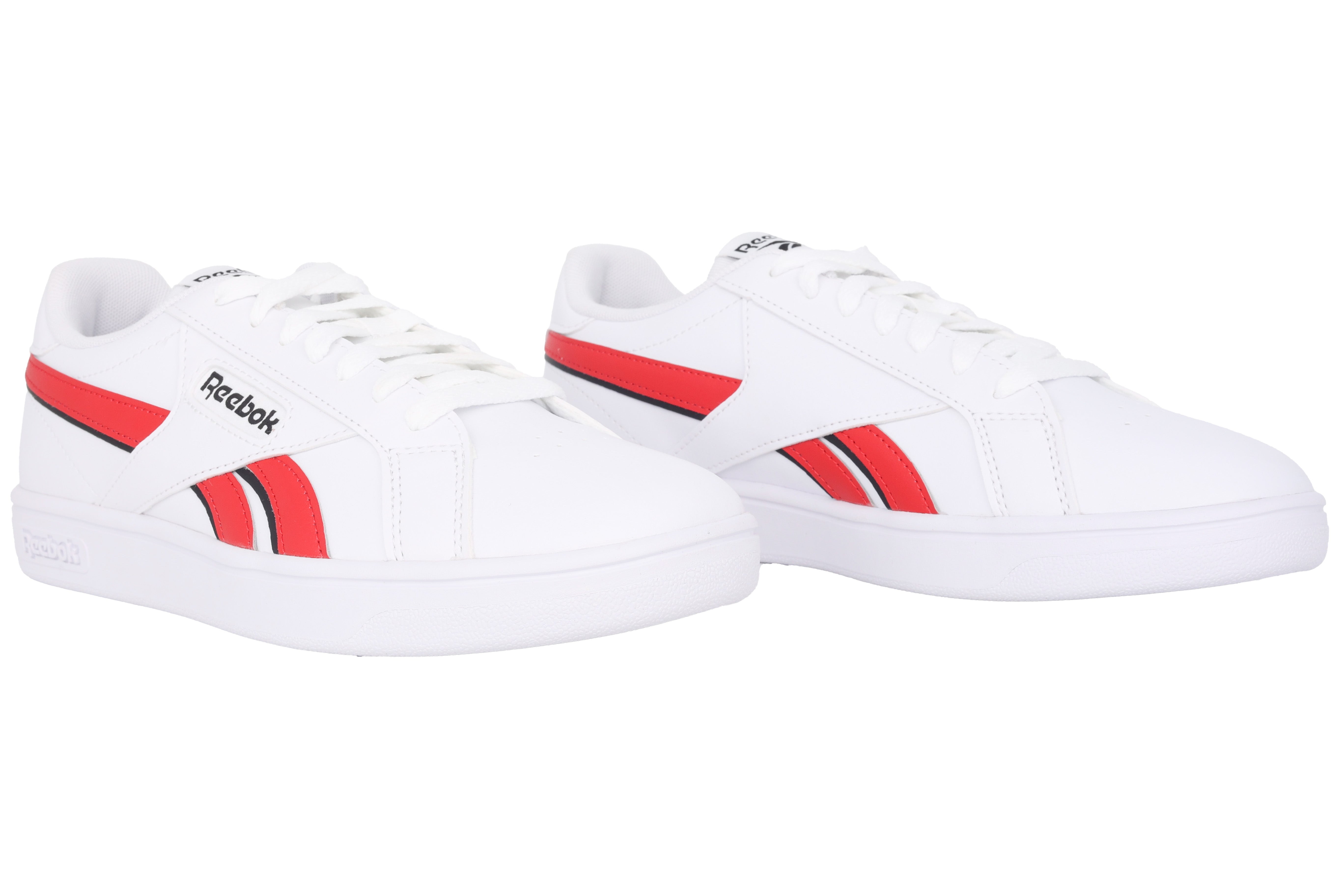 Herensneaker met veters 'Court Retro' - Wit rood