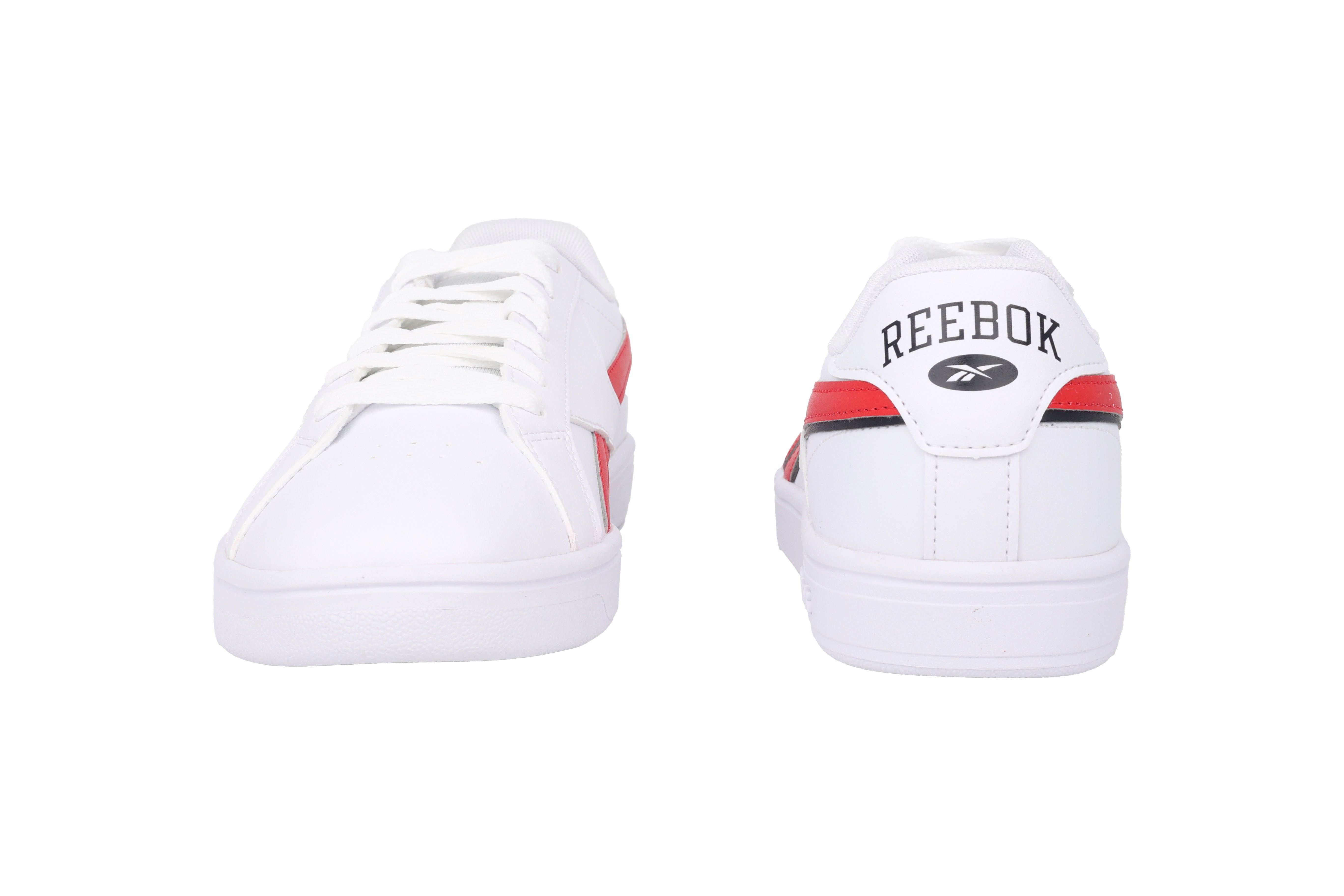 Herensneaker met veters 'Court Retro' - Wit rood