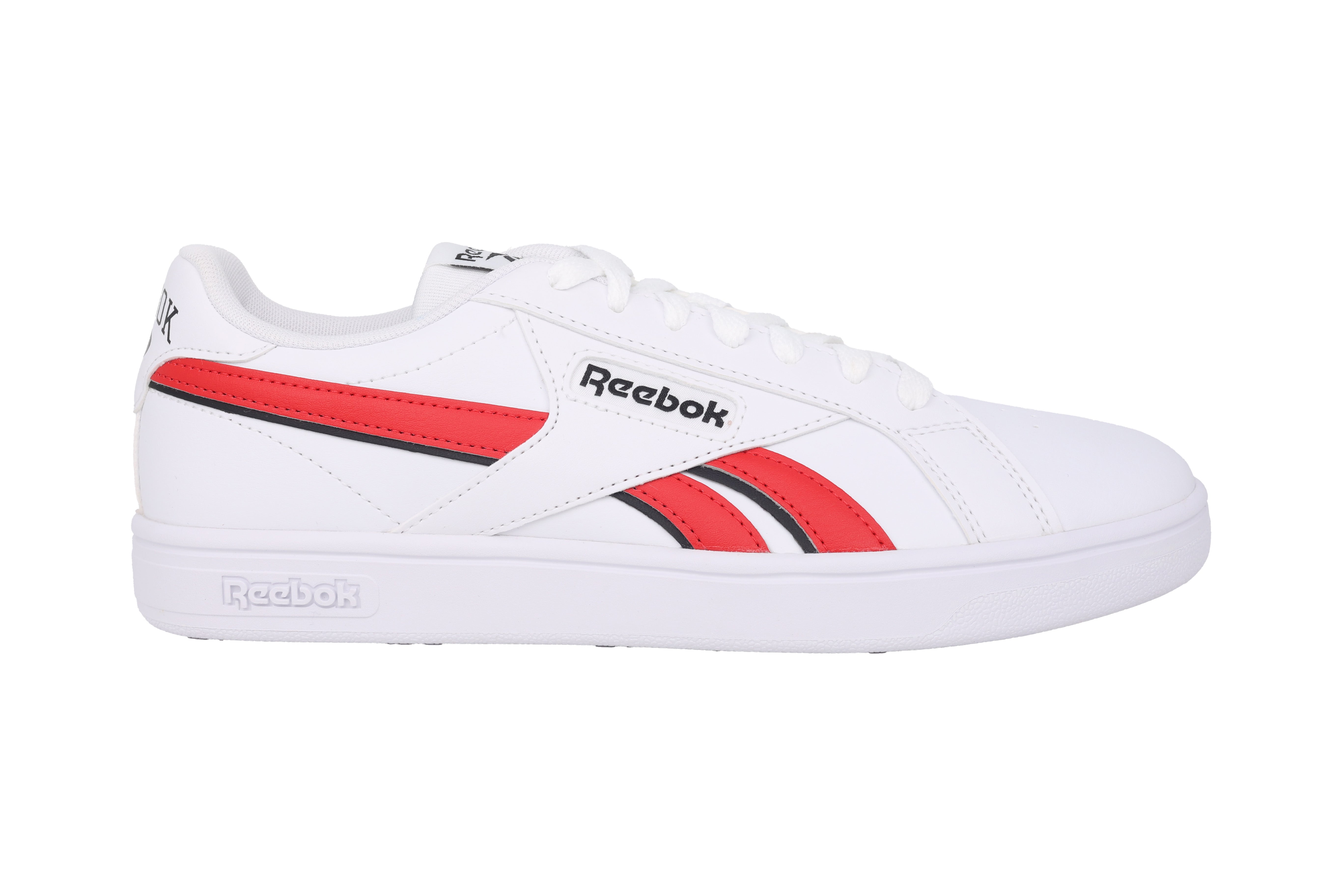 Herensneaker met veters 'Court Retro' - Wit rood