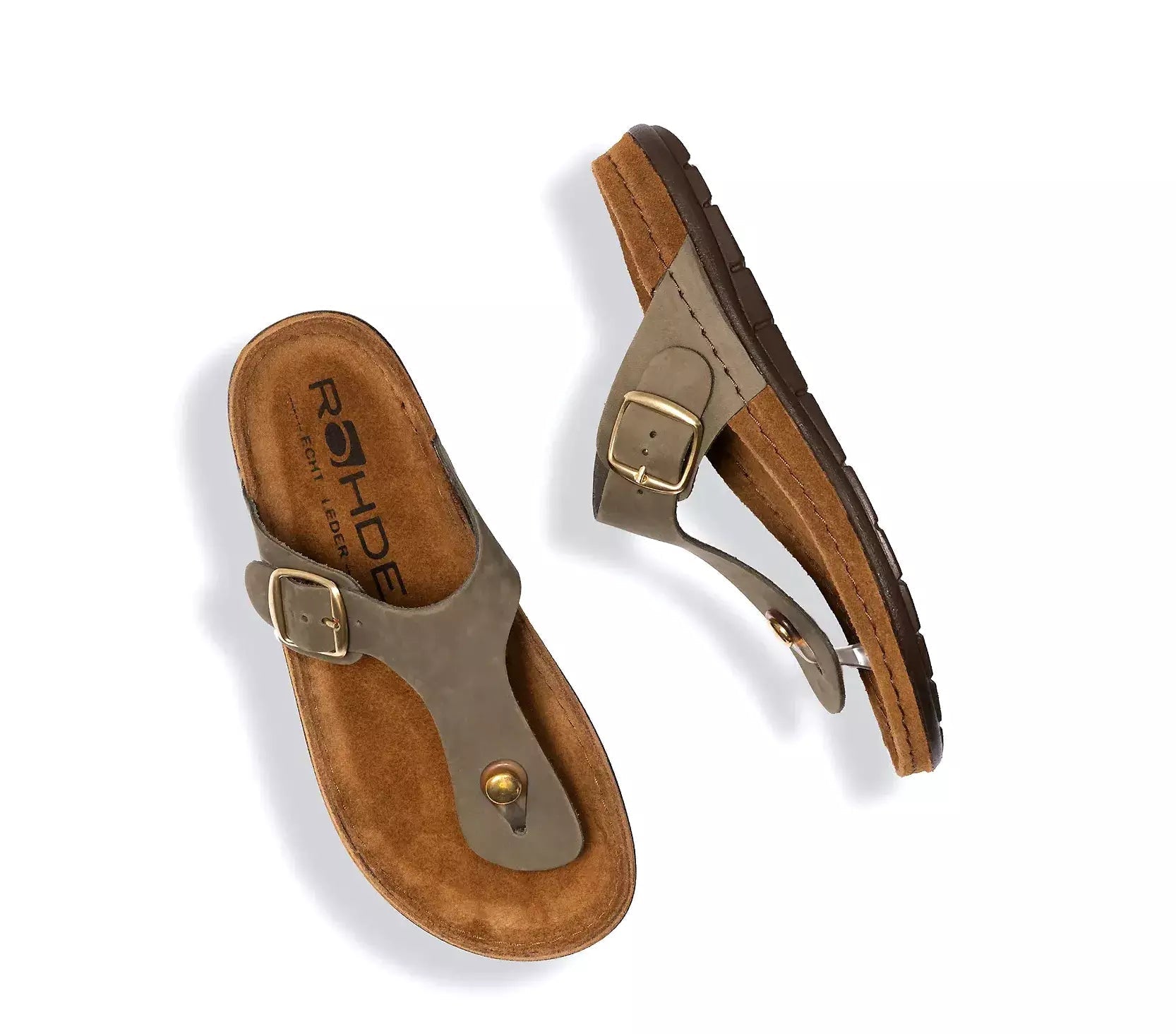 Sandalia tipo pala para mujer 'Rodigo' - verde - Chaplinshoes'Rodigo' sandalia con puntera para mujer - verdeRohde