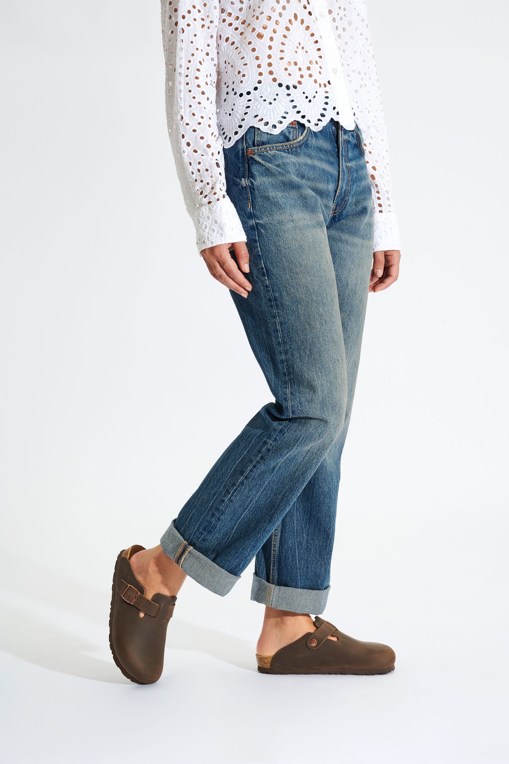 Tamanco feminino 'Alba' para exterior - marrom